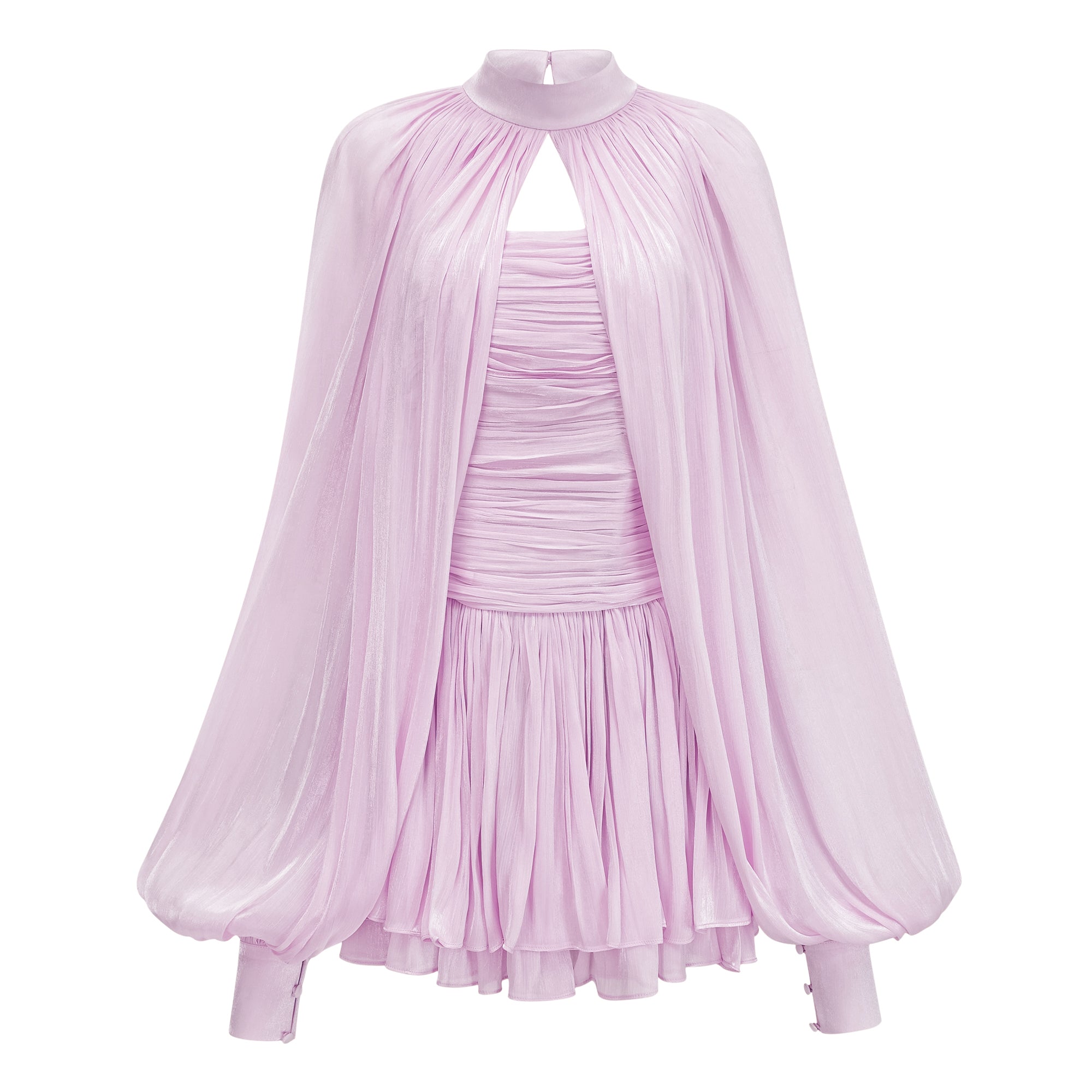 Bernice Lilac Glossy Cape & Dress Set (Final Sale-US Only)