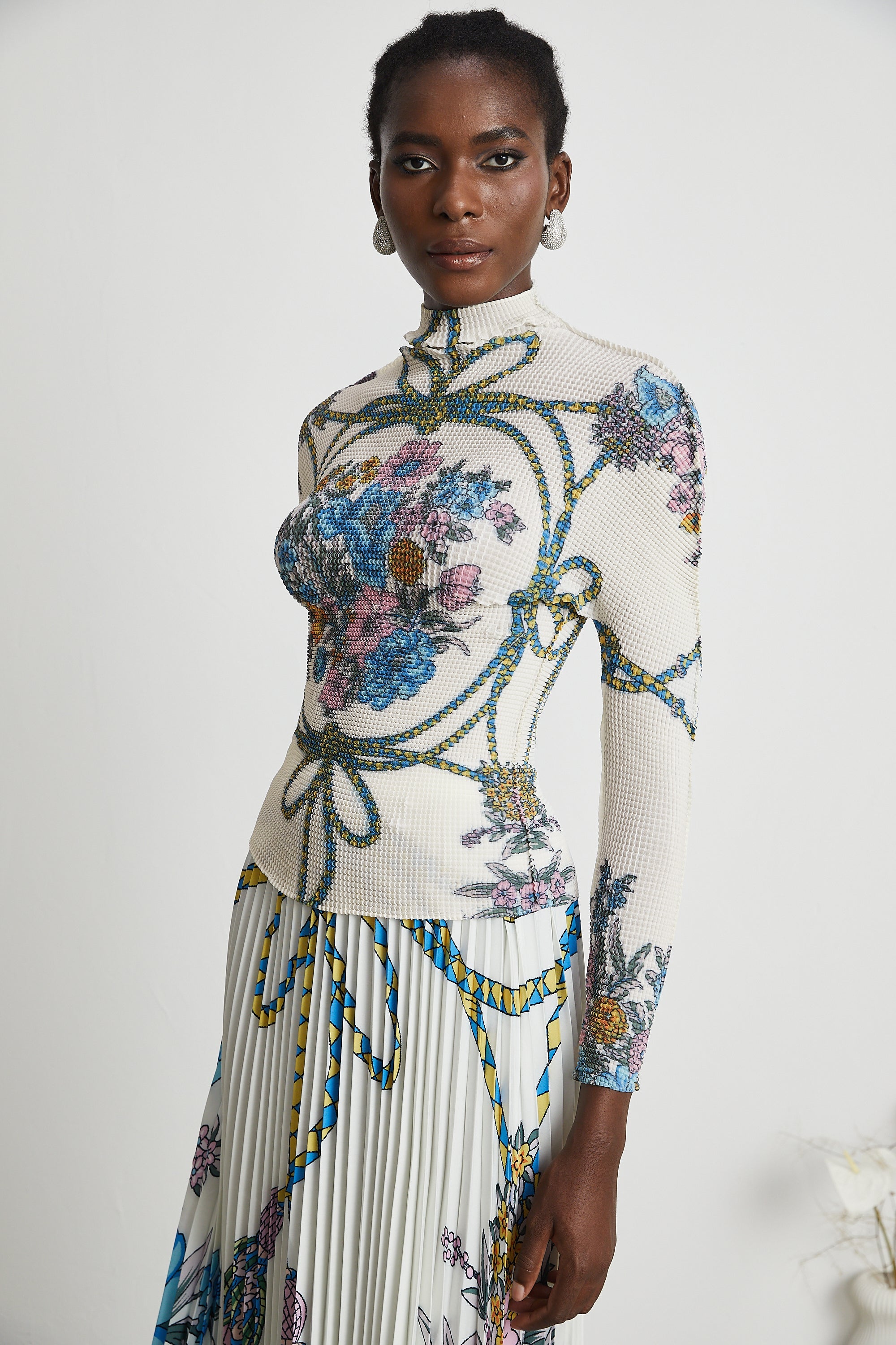 Huguette pattern-print top & skirt matching set (Final Sale-US Only)