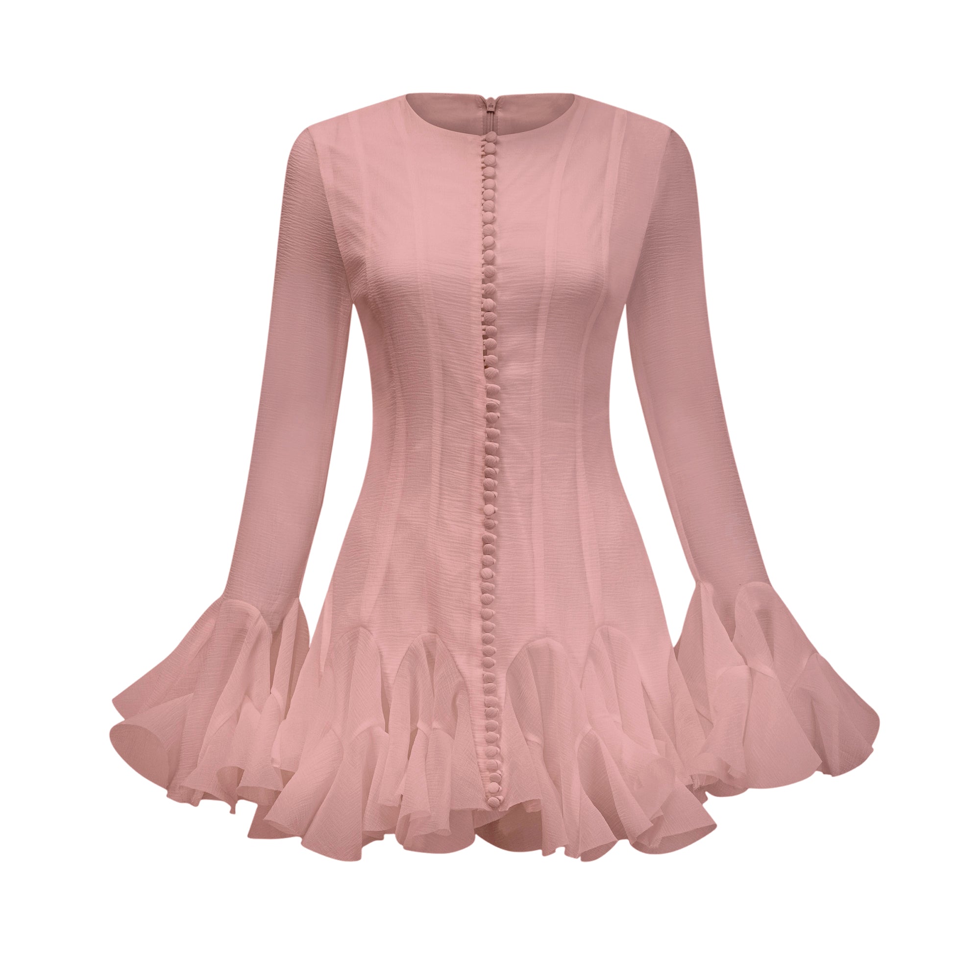 Anaïs semi-sheer flared mini dress (Final Sale)
