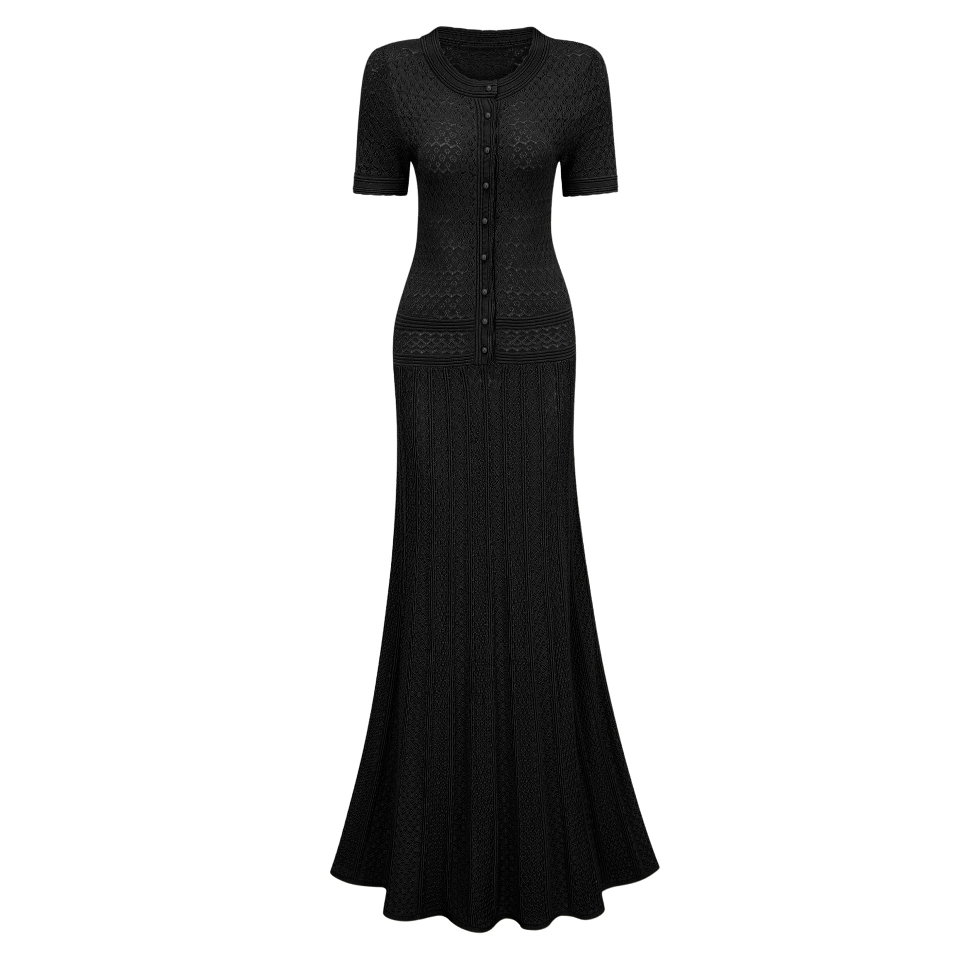 Siena shirred crochet-knit maxi dress (Final Sale-US Only)