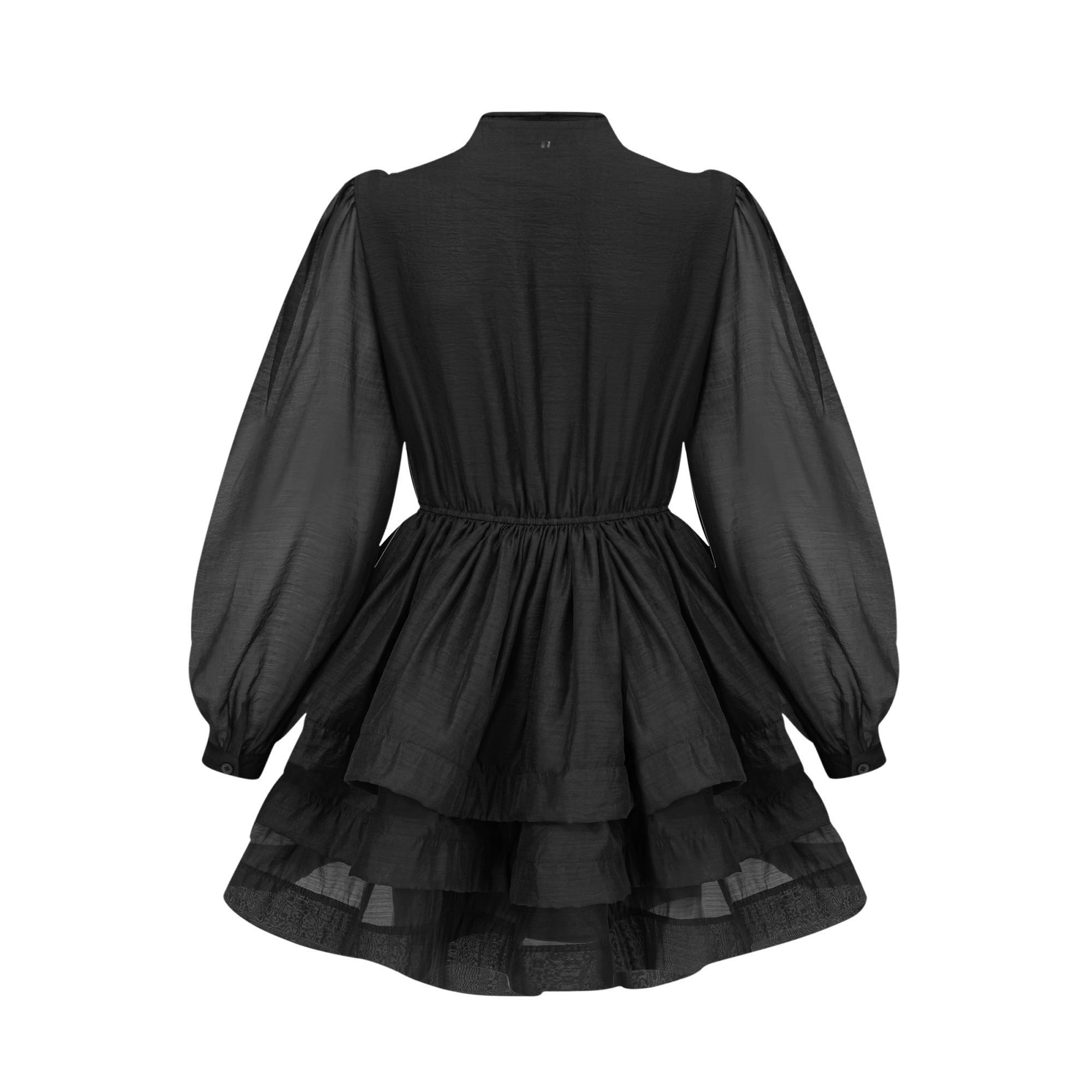 Élodie tiered flared mini dress in Black (Final Sale-US Only)