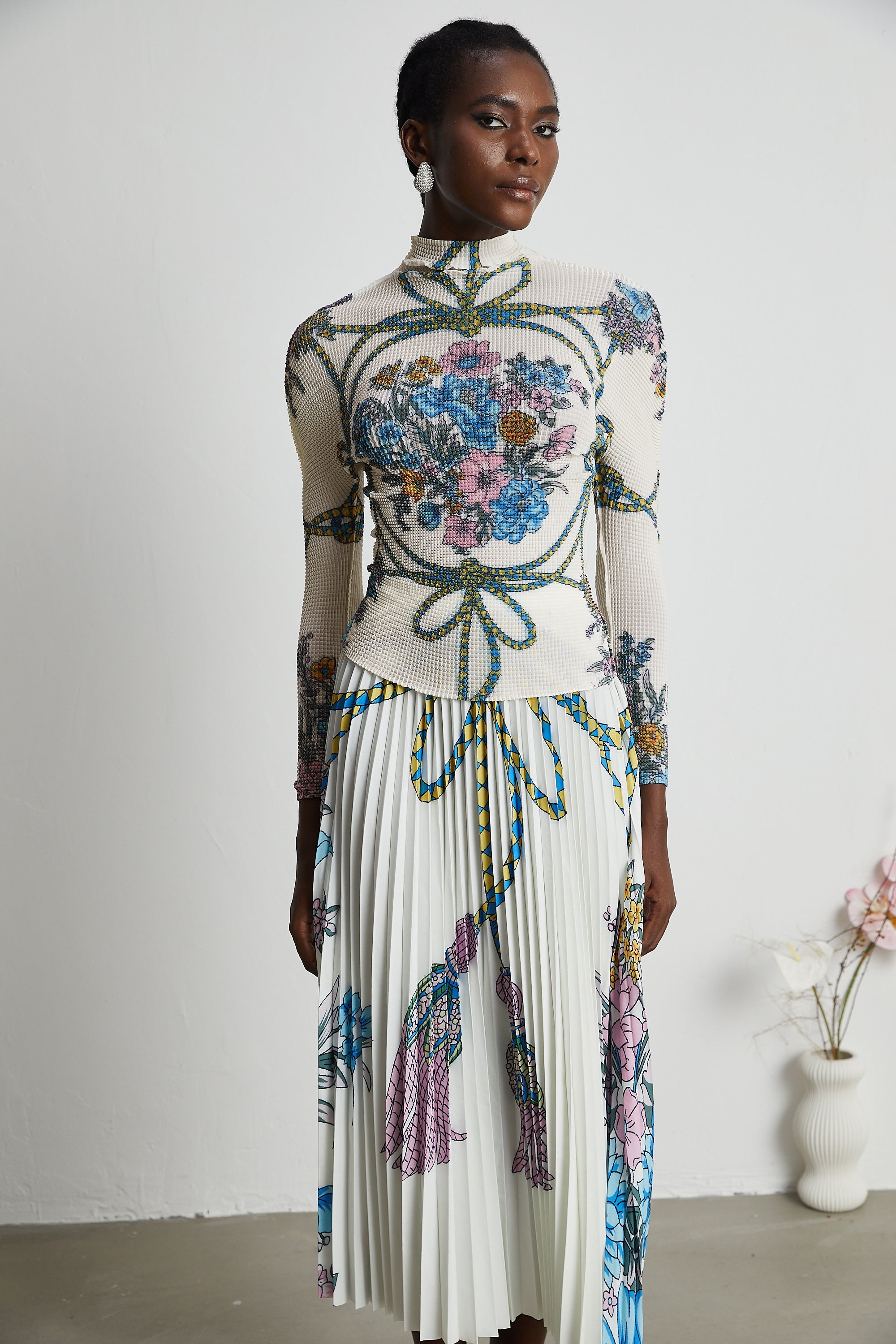 Huguette pattern-print top & skirt matching set (Final Sale-US Only)