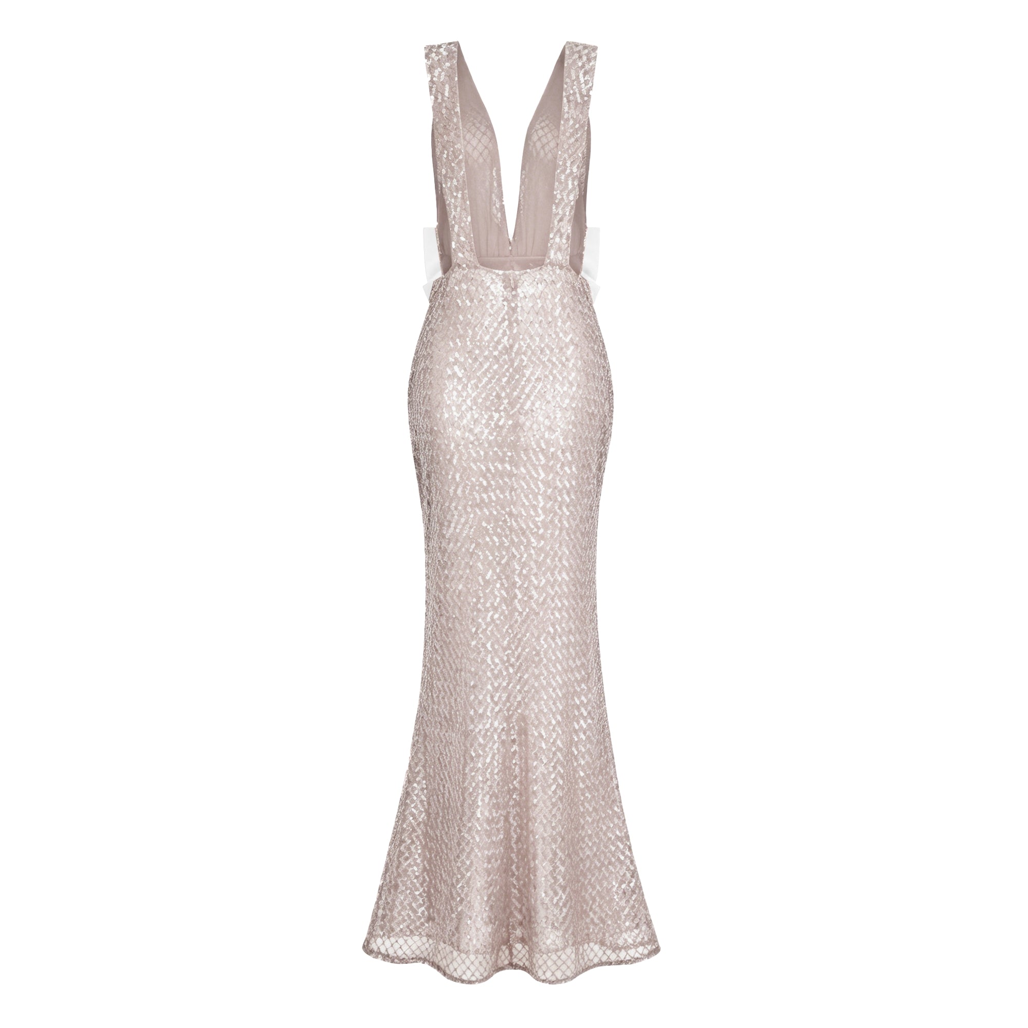 Raelynn White Deep V-Neck Bodycon Maxi Dress (Final Sale-US Only)