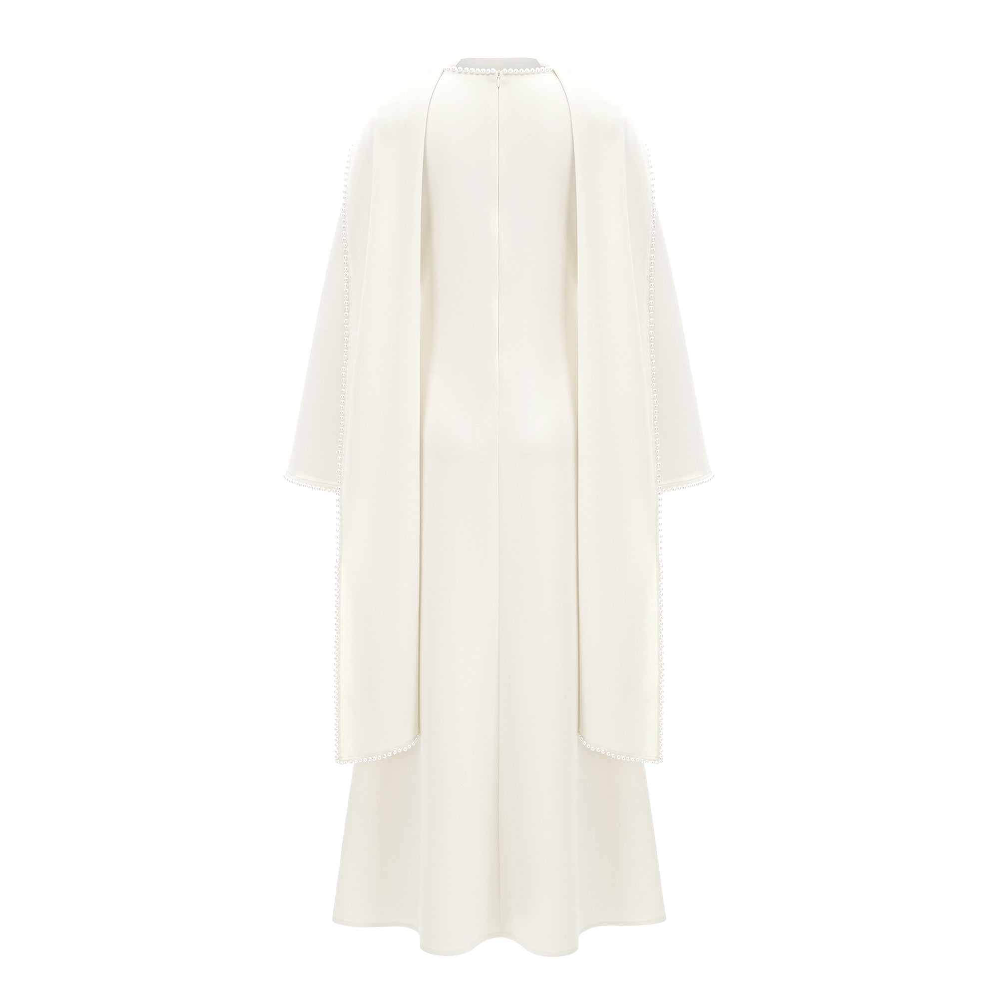 Pearl Trim Shawl Detail Maxi Dress