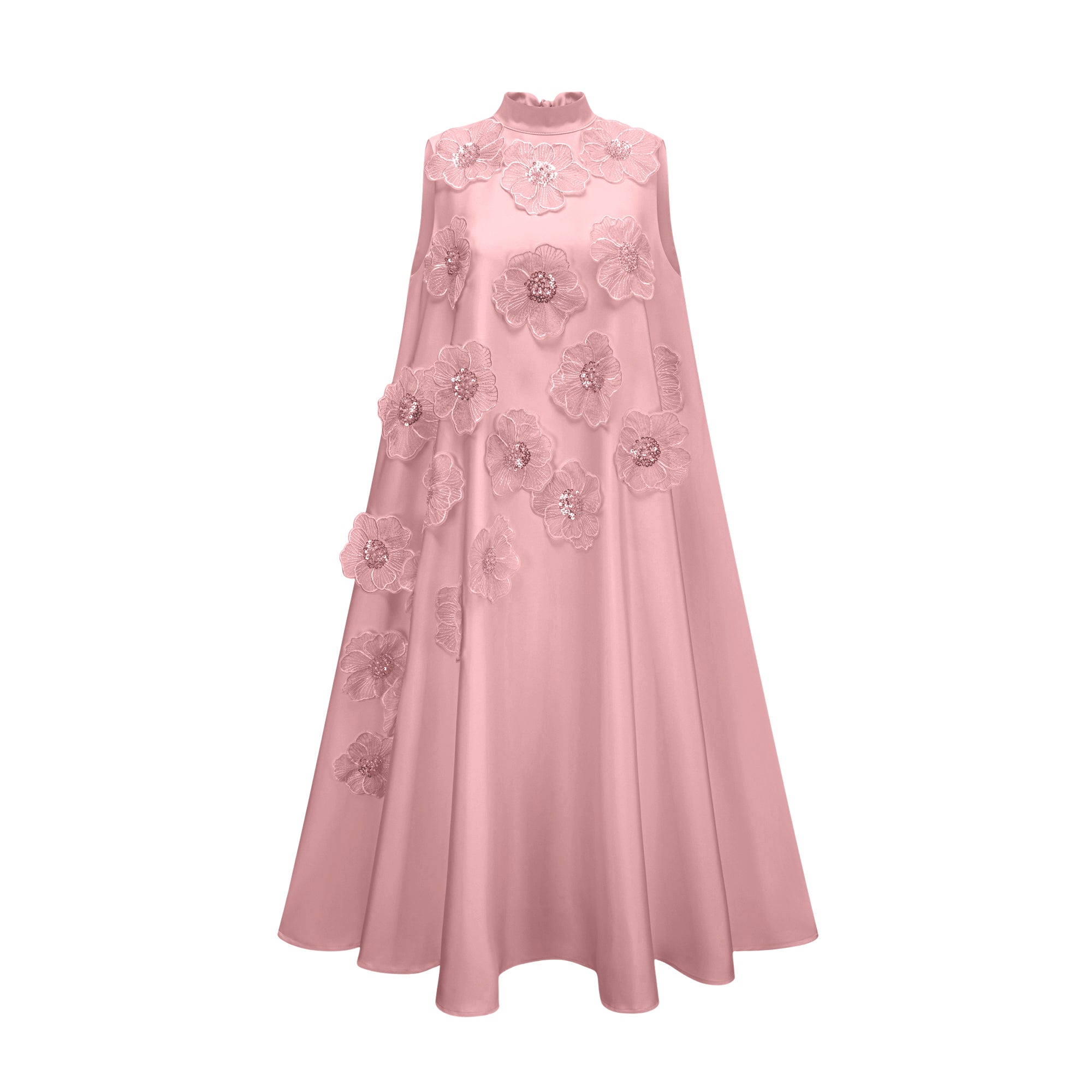 Émilie sleeveless floral-applique midi dress in Pink (Final Sale-US Only)