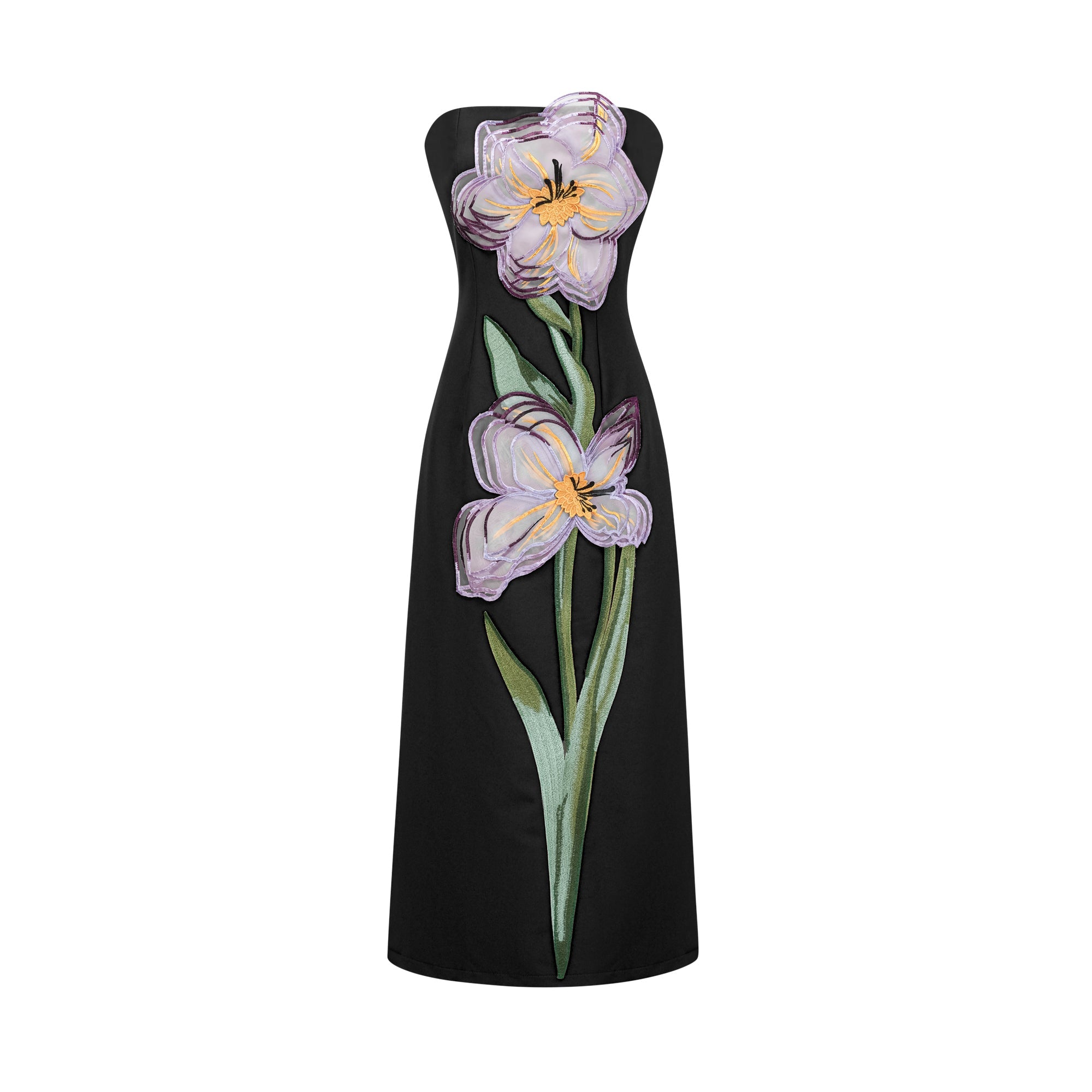 Irène Sequin Embroidered Off-Shoulder Midi Dress in Black (Final Sale-US Only)