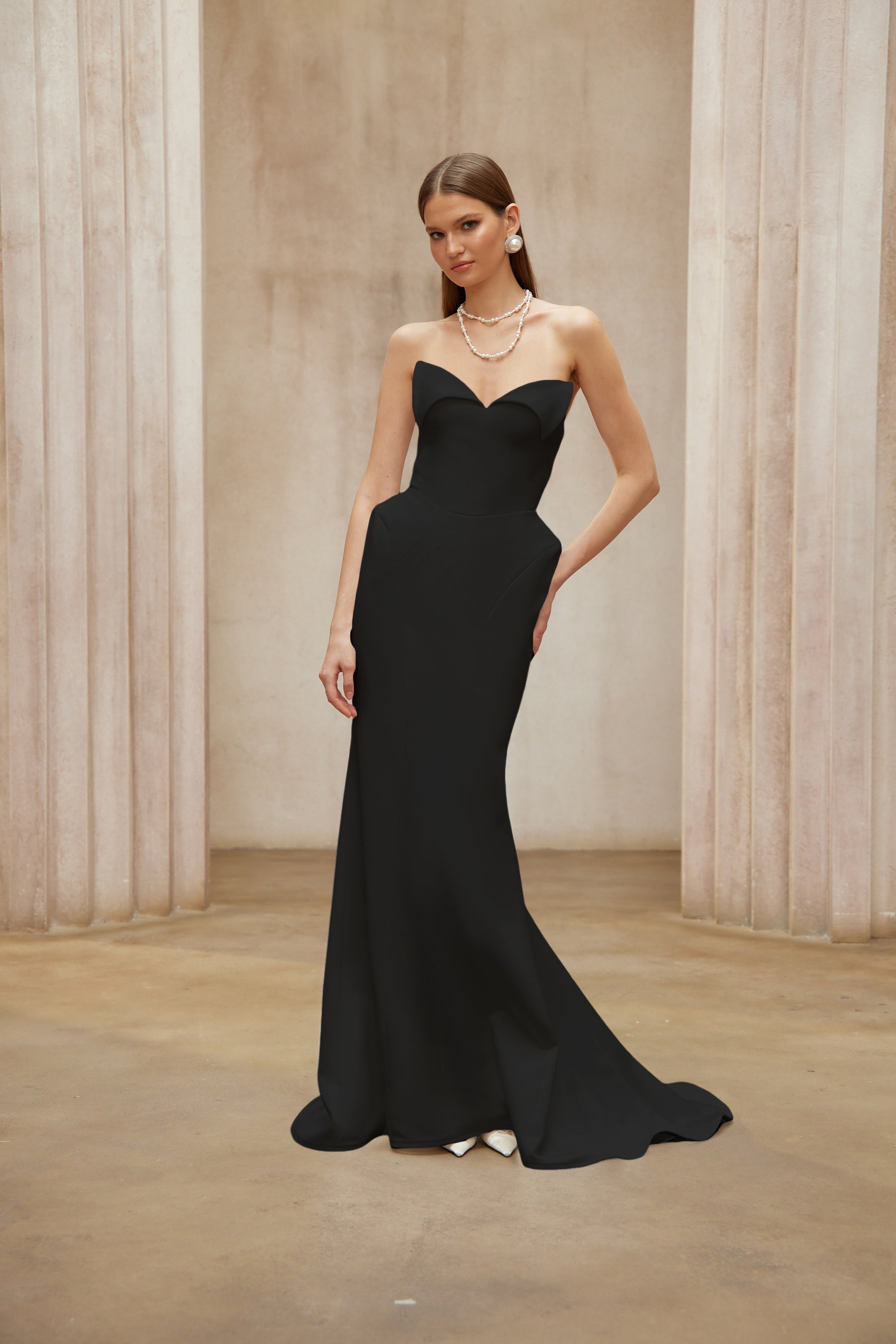 Alba Black Barrel Waist Corset Maxi Dress (Final Sale)