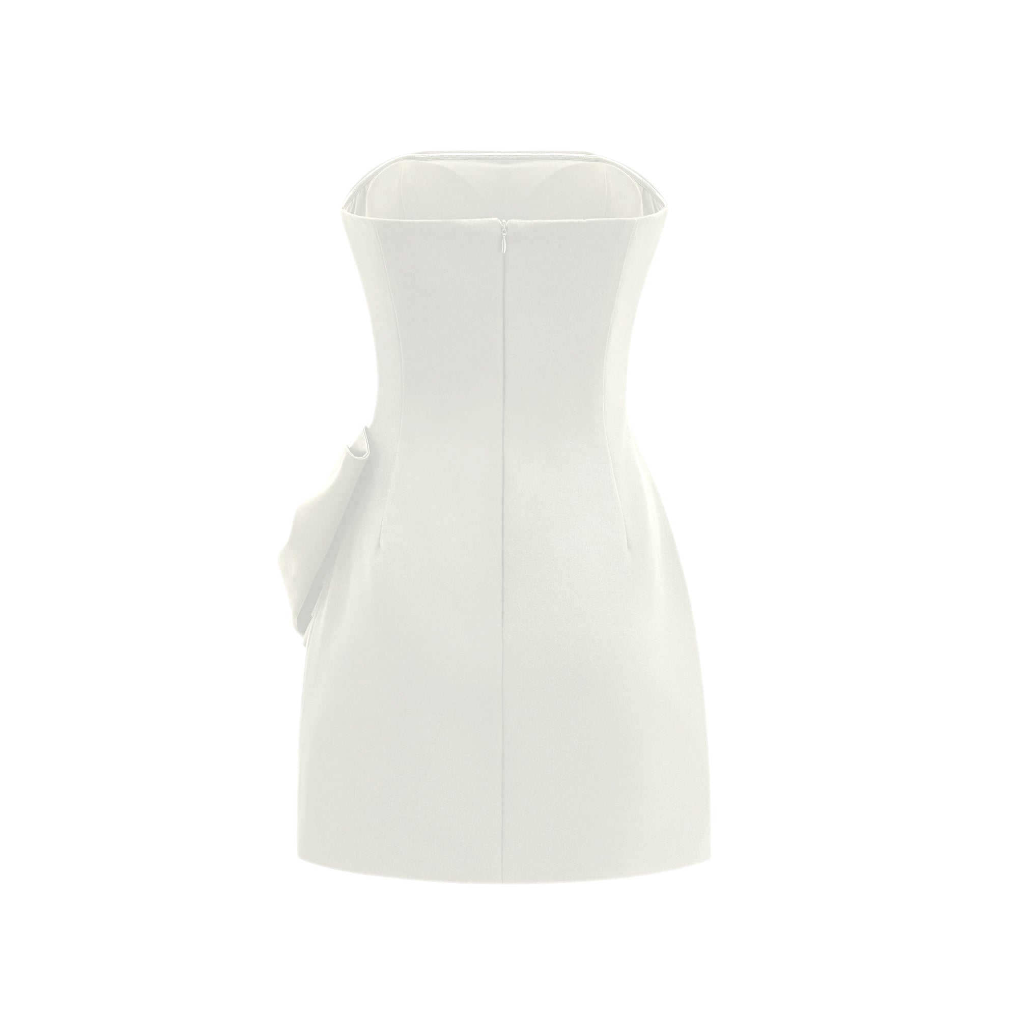 Lanetta bowknot asymmetrical dress in White (Final Sale)