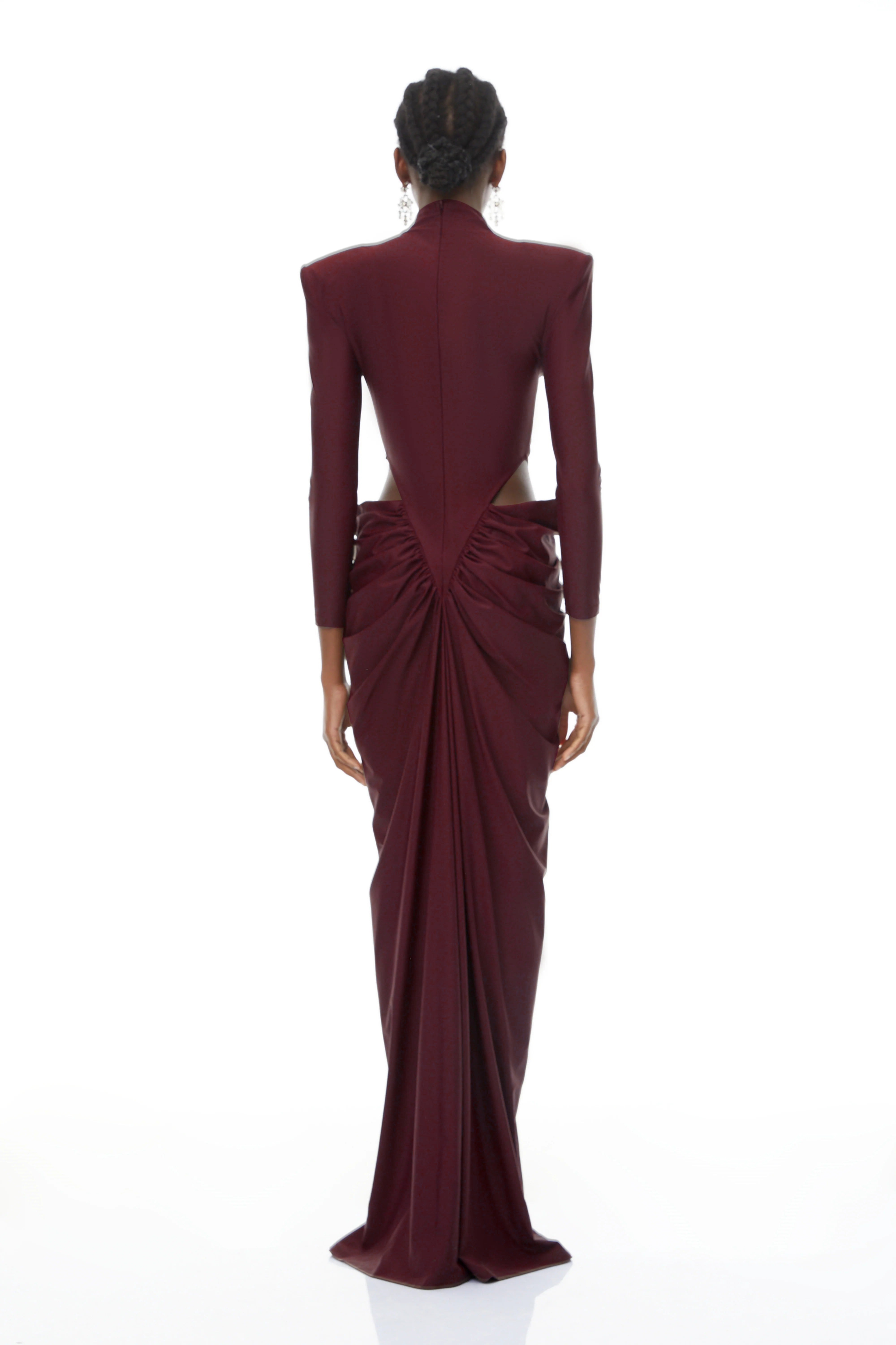 Robe longue à fronces et découpes Arlene Red