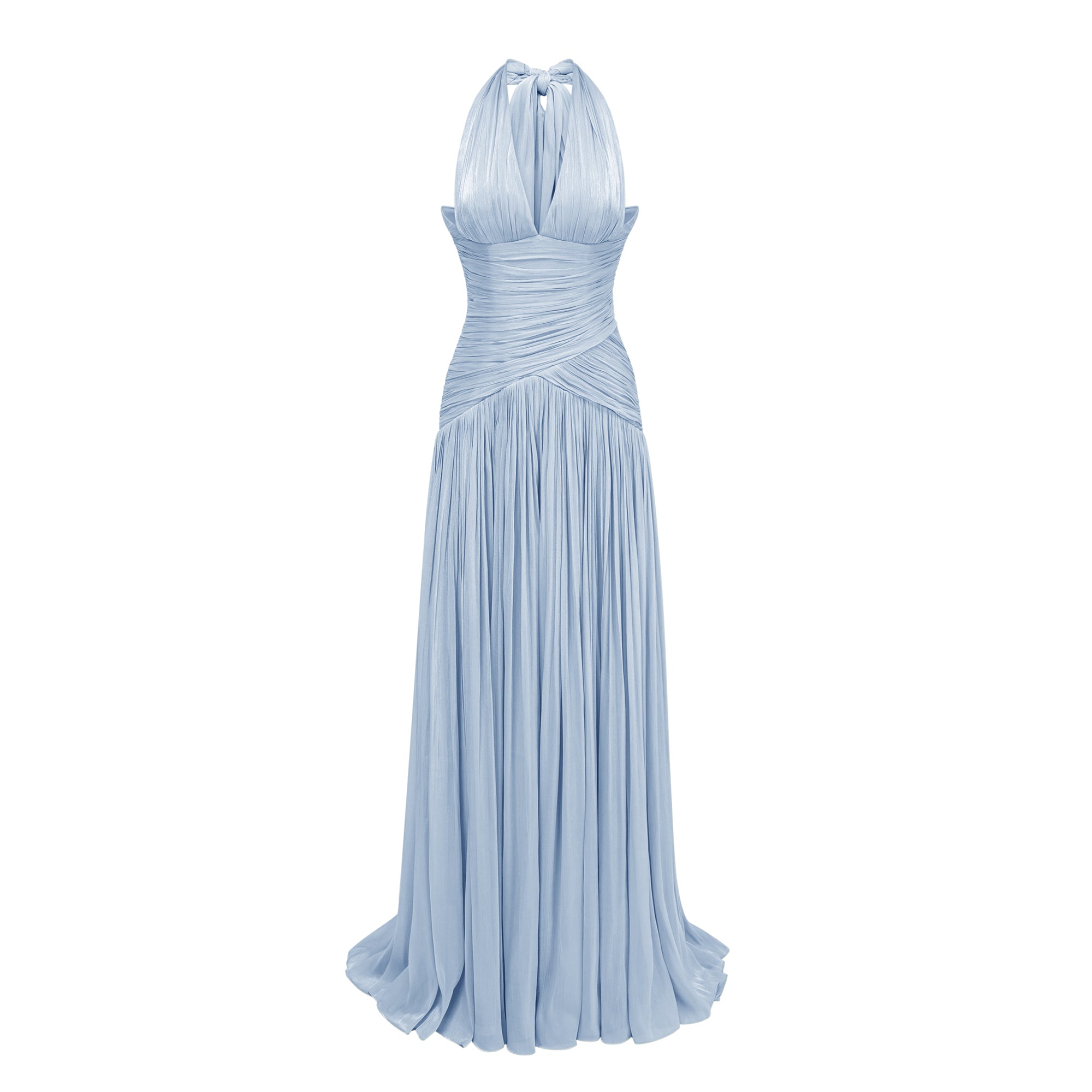 Blue Gathered Maxi Dress