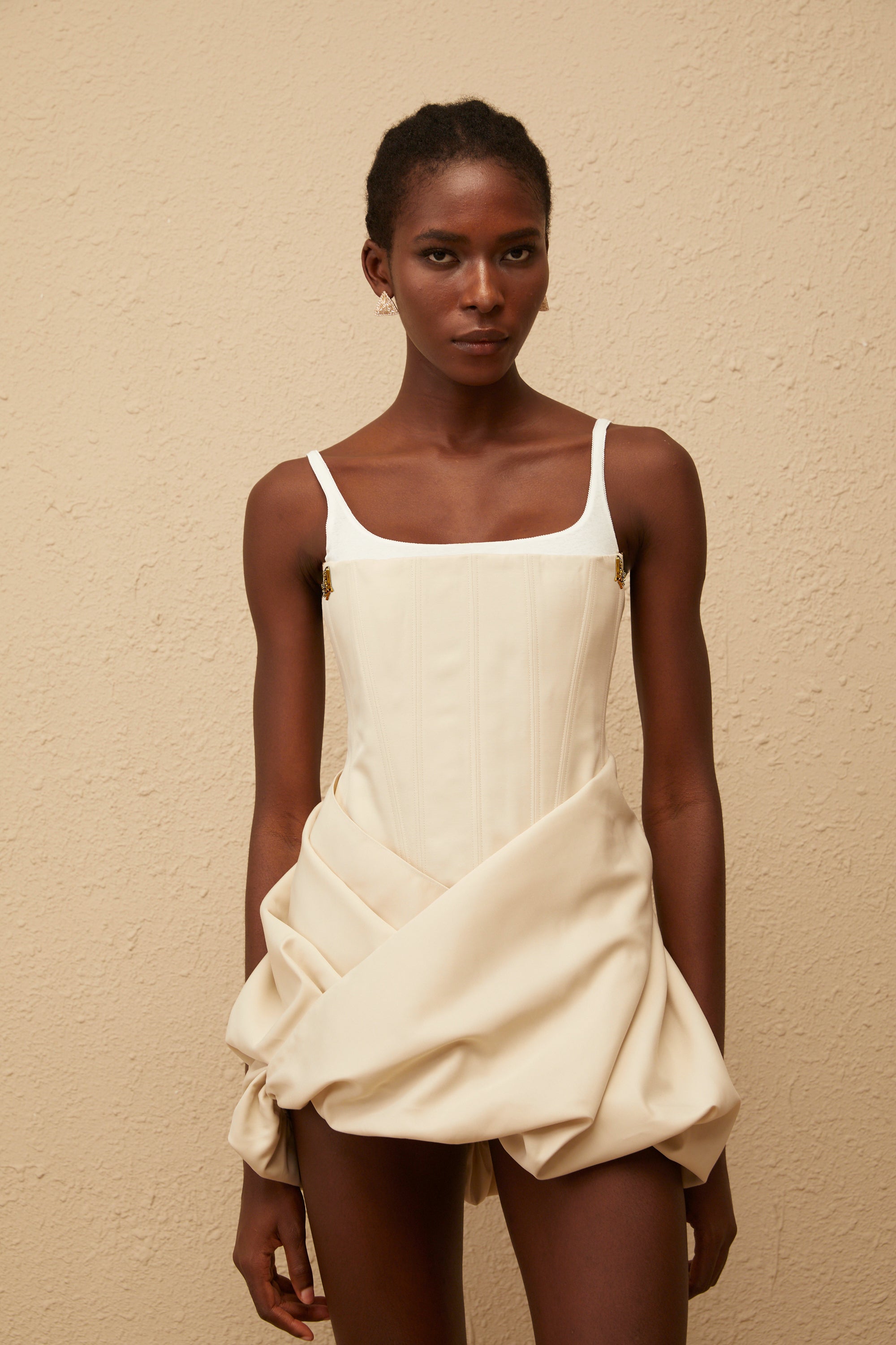 Inaya Neutral Panel Corset Mini Dress (Final Sale)