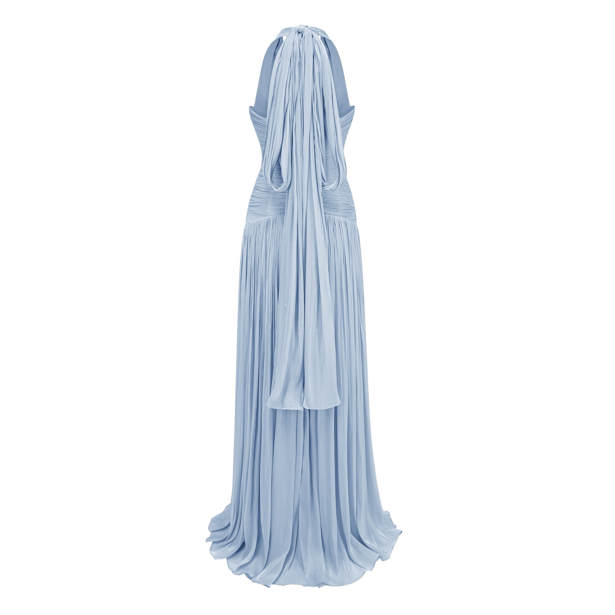 Blue Gathered Maxi Dress