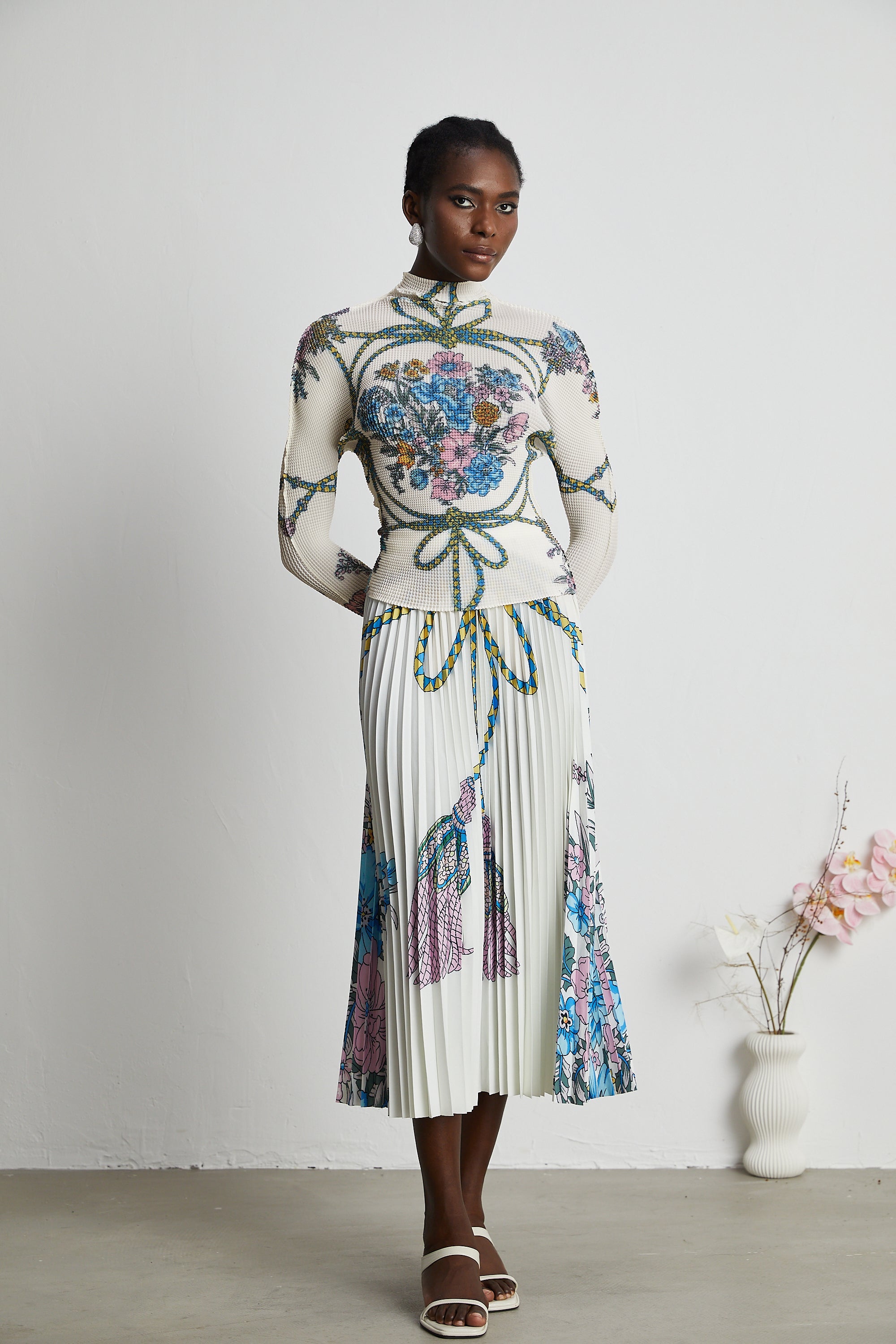 Huguette pattern-print top & skirt matching set (Final Sale-US Only)