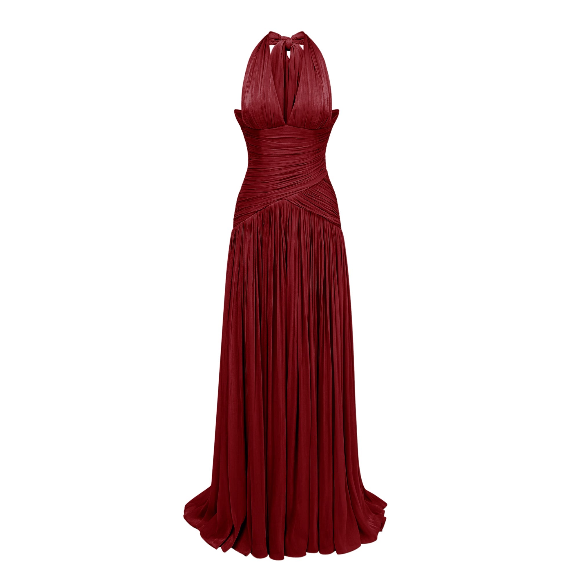 Robe longue froncée Uranie Red