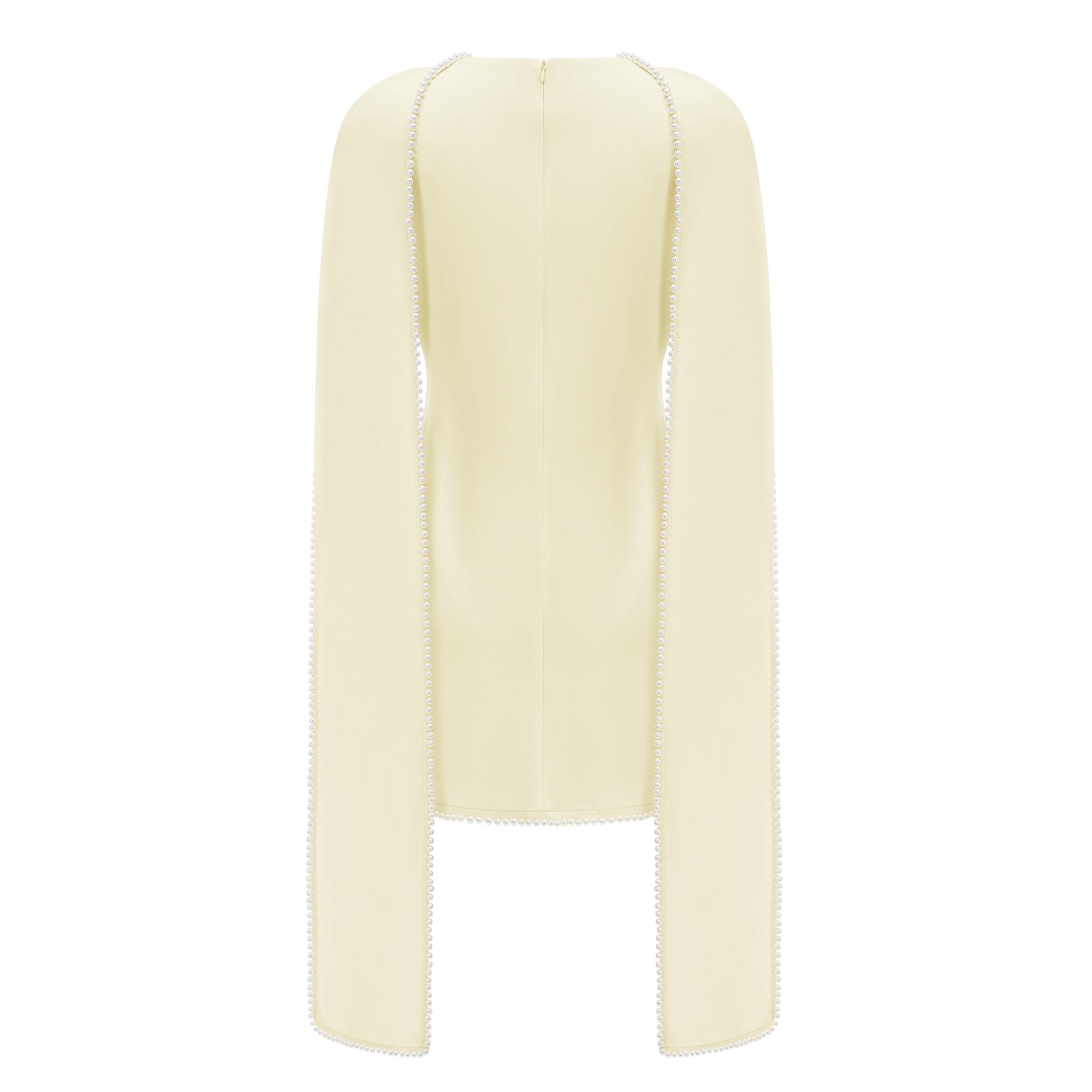 Piroska Yellow Sleeveless Pearl Trim Mini Dress (Final Sale)