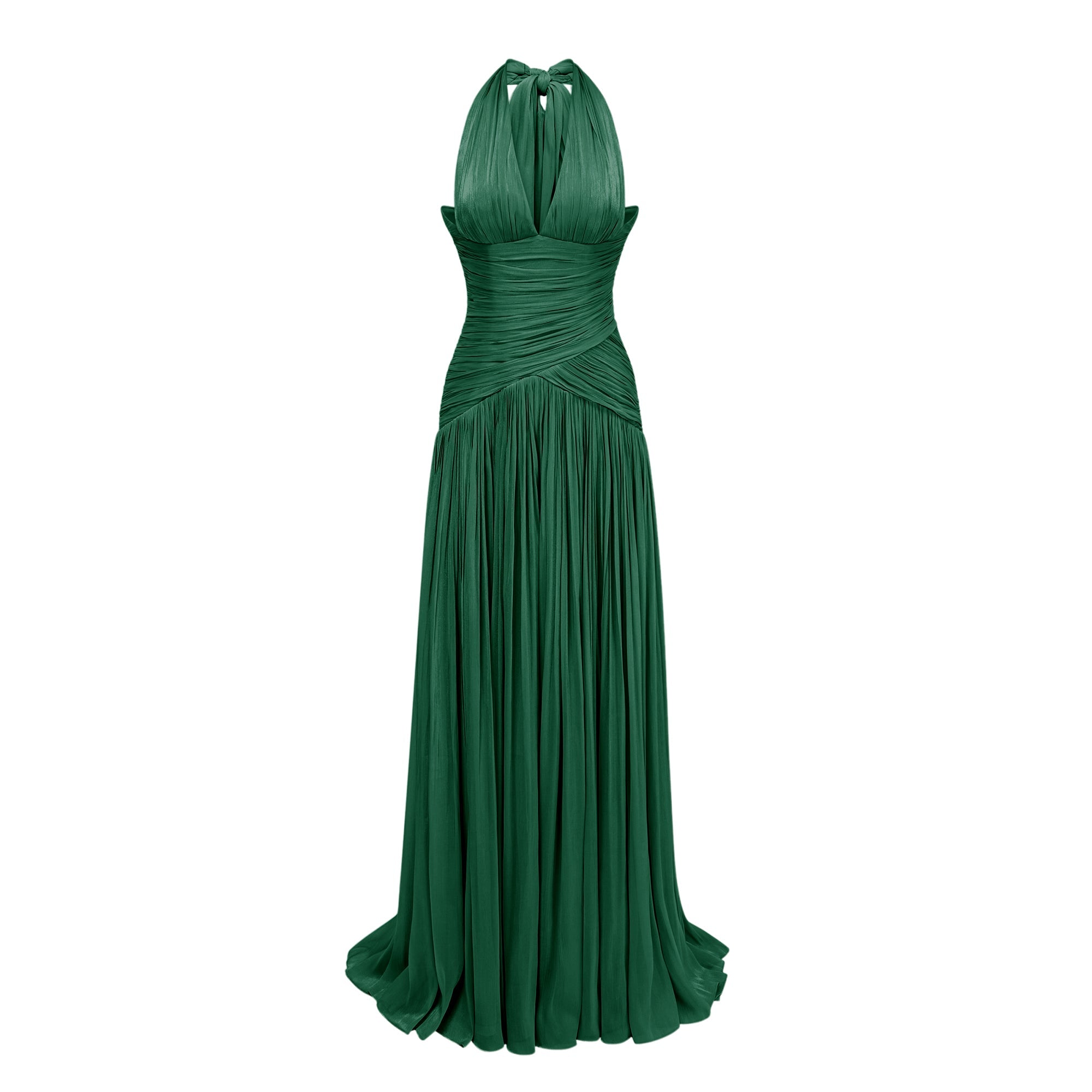 Emerald Green Gathered Maxi Dress