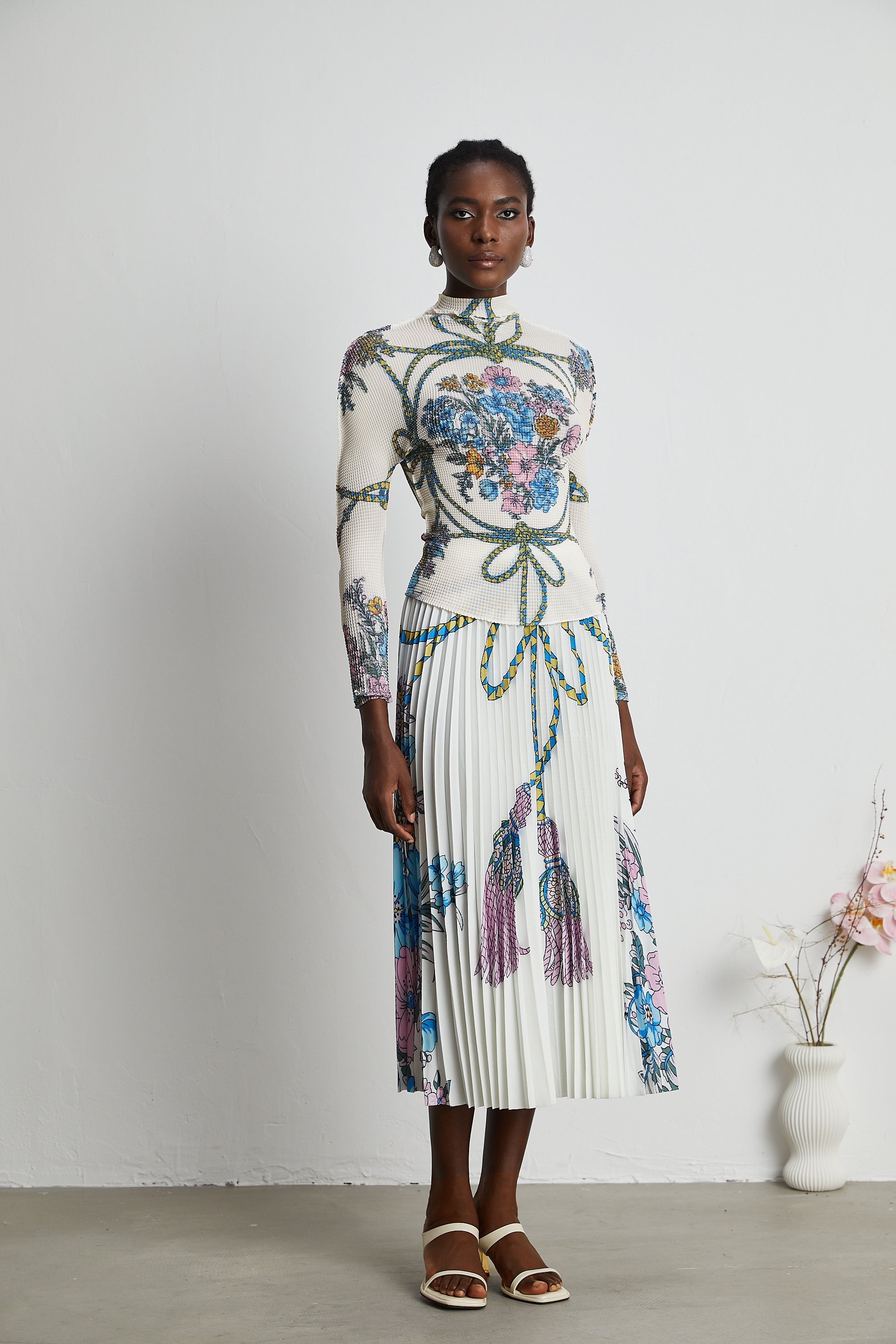 Huguette pattern-print top & skirt matching set (Final Sale-US Only)