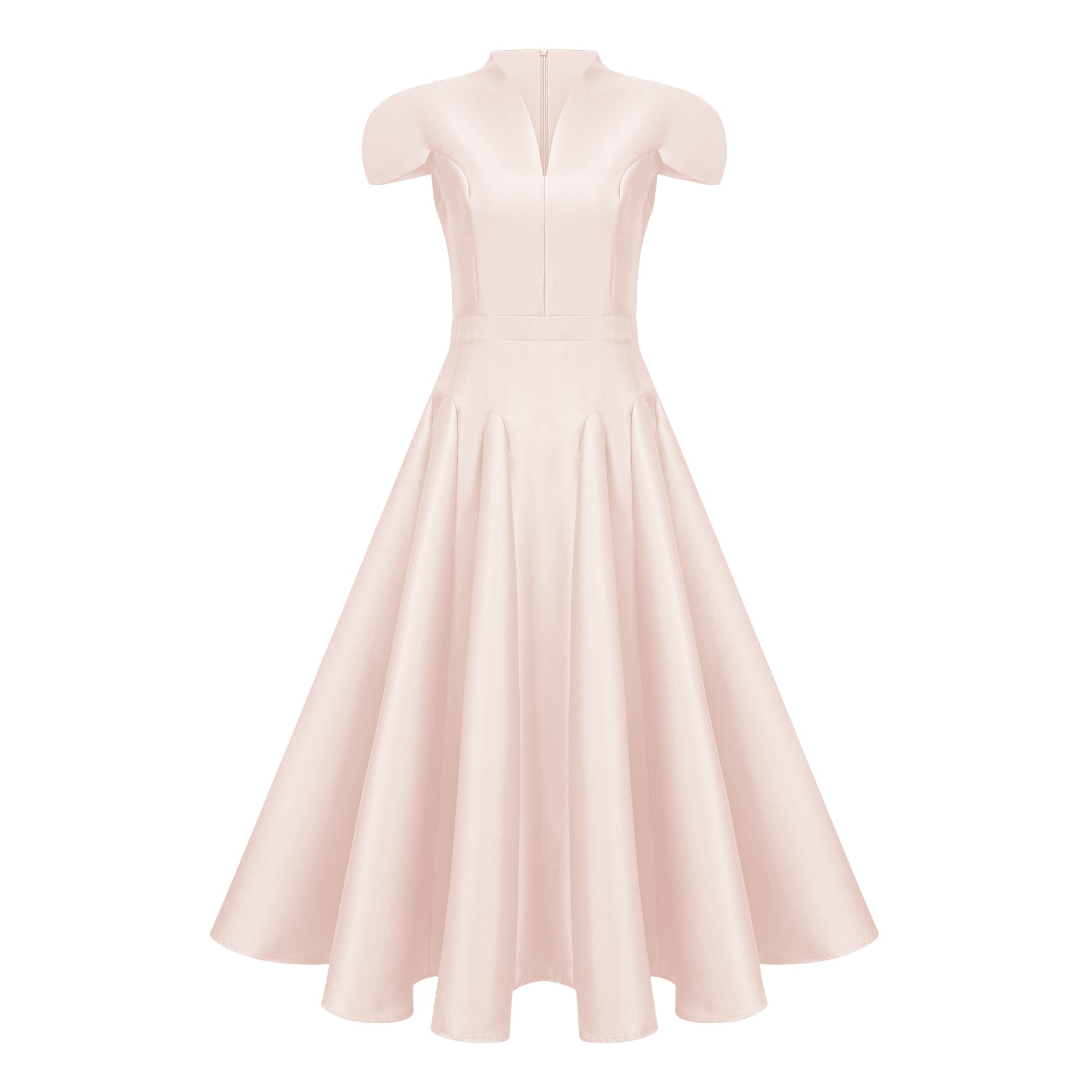Aventin Pink Godet Design Midi Dress (Final Sale-US Only)