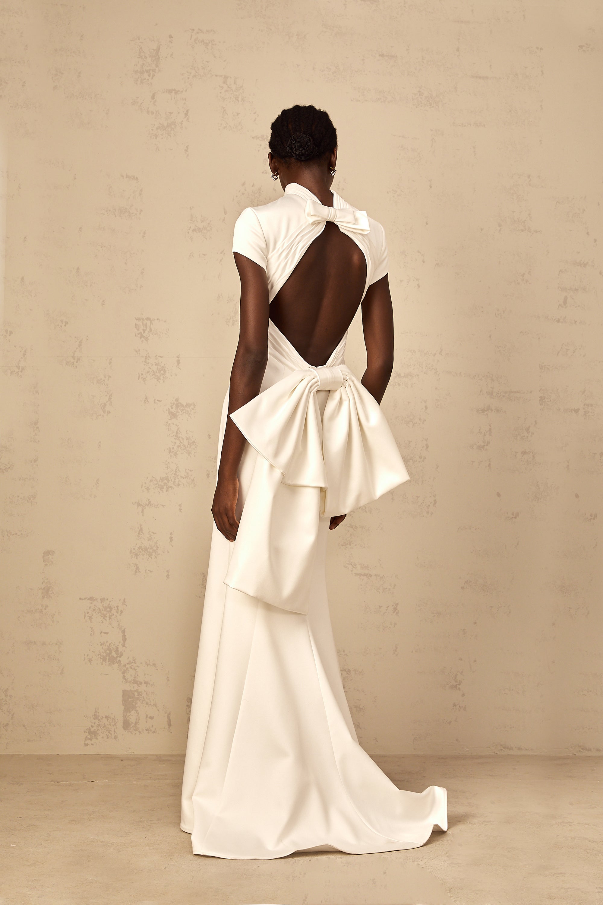 Camille White Statement Bow Mermaid Maxi Dress