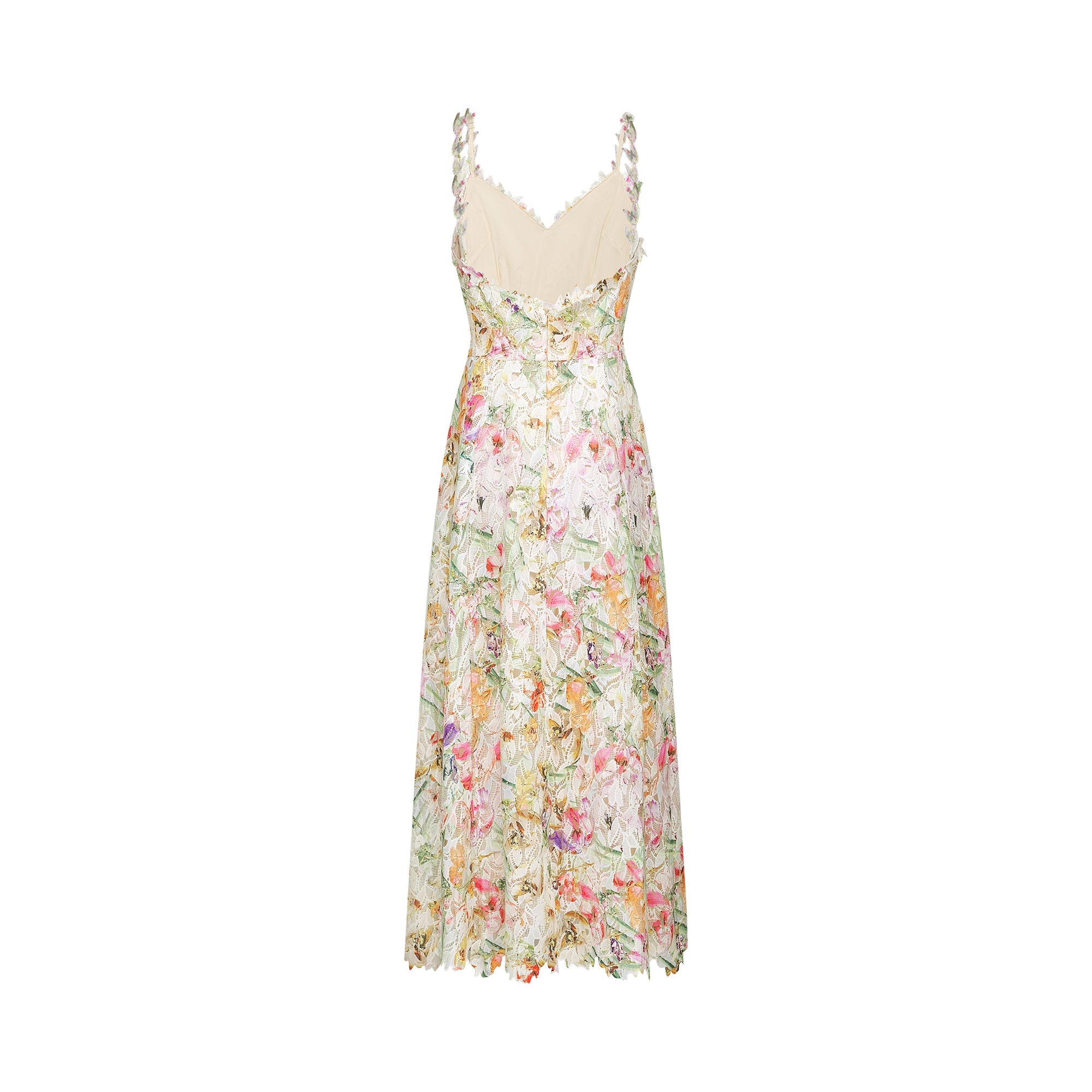 Enora Lace Floral Embroidered Midi Dress (Final Sale-US Only)