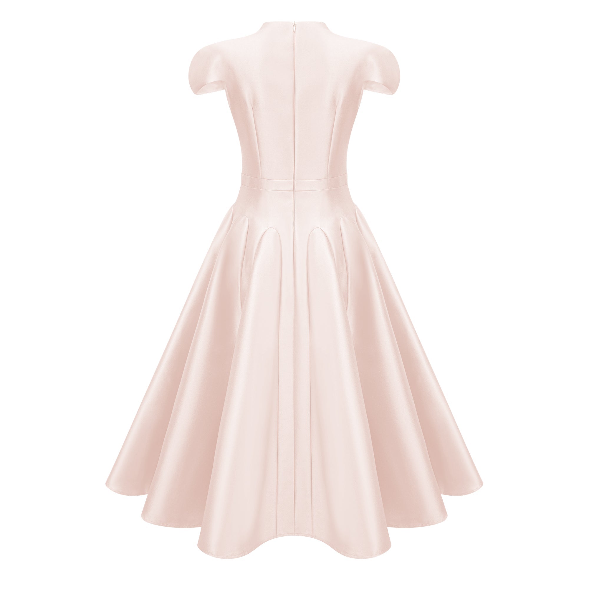 Aventin Pink Godet Design Midi Dress (Final Sale-US Only)
