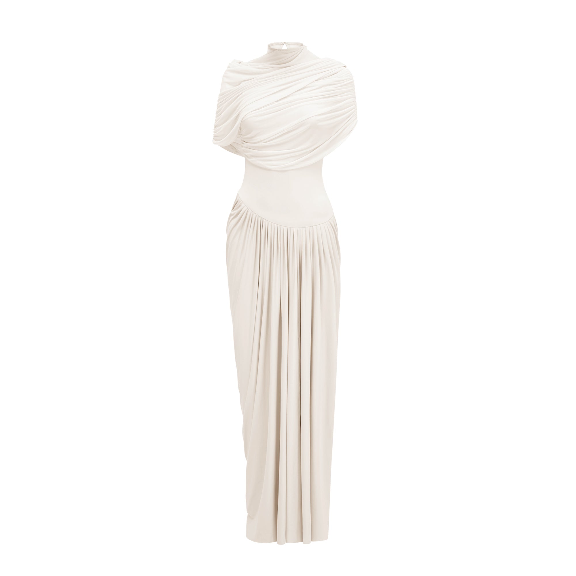 Asymmetrical Pleated Maxi Dress