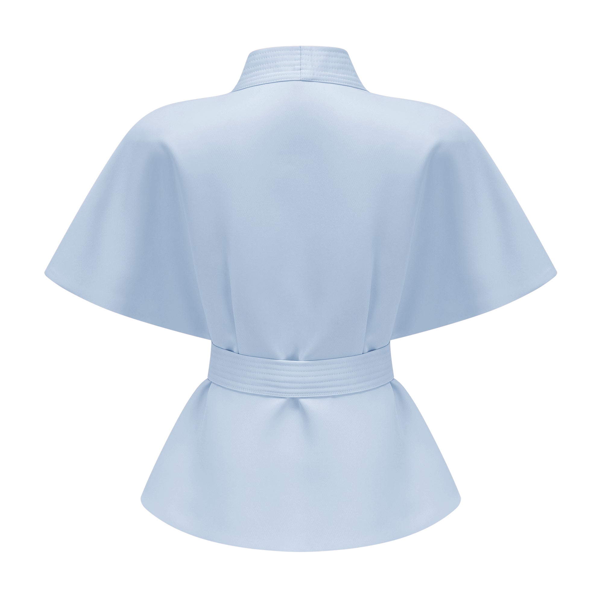 Johanna Blue Self-Tie Blouse & Skirt Set