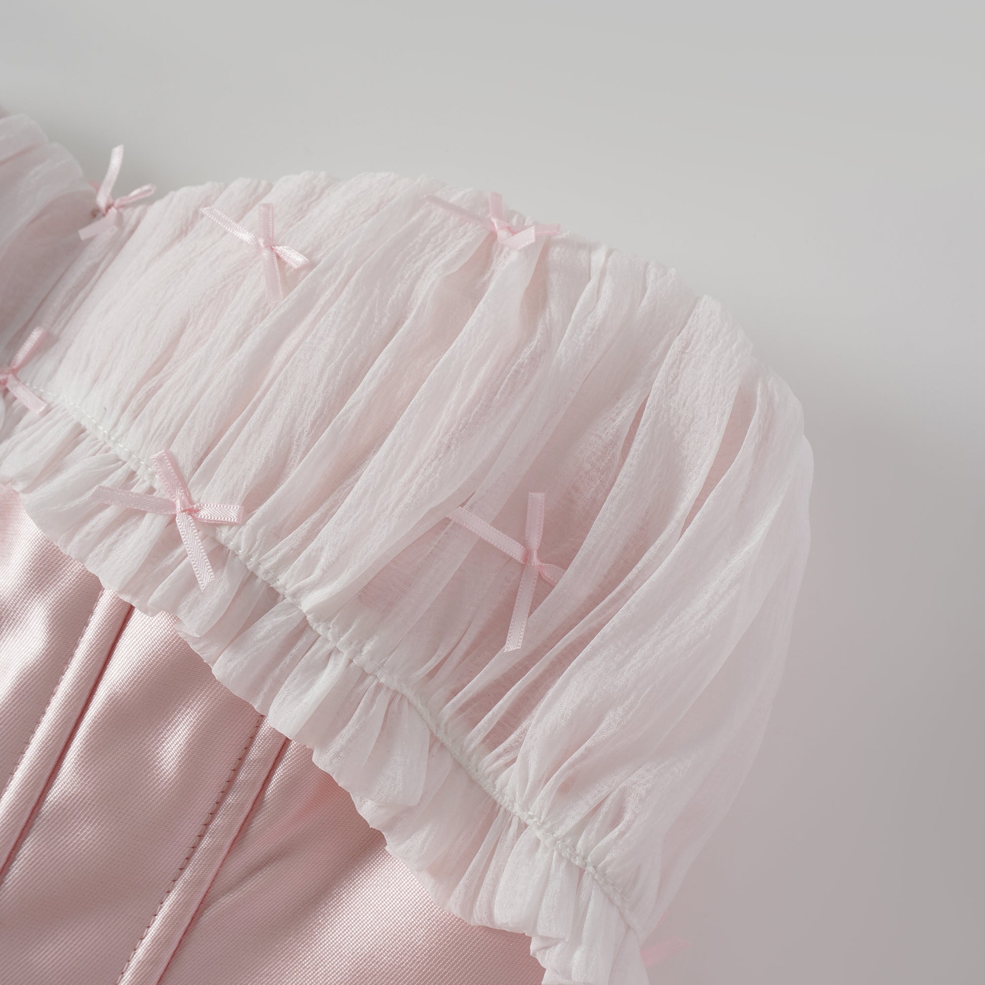Laurine Pink Ruffled Satin Mini Dress (Final Sale-US Only)