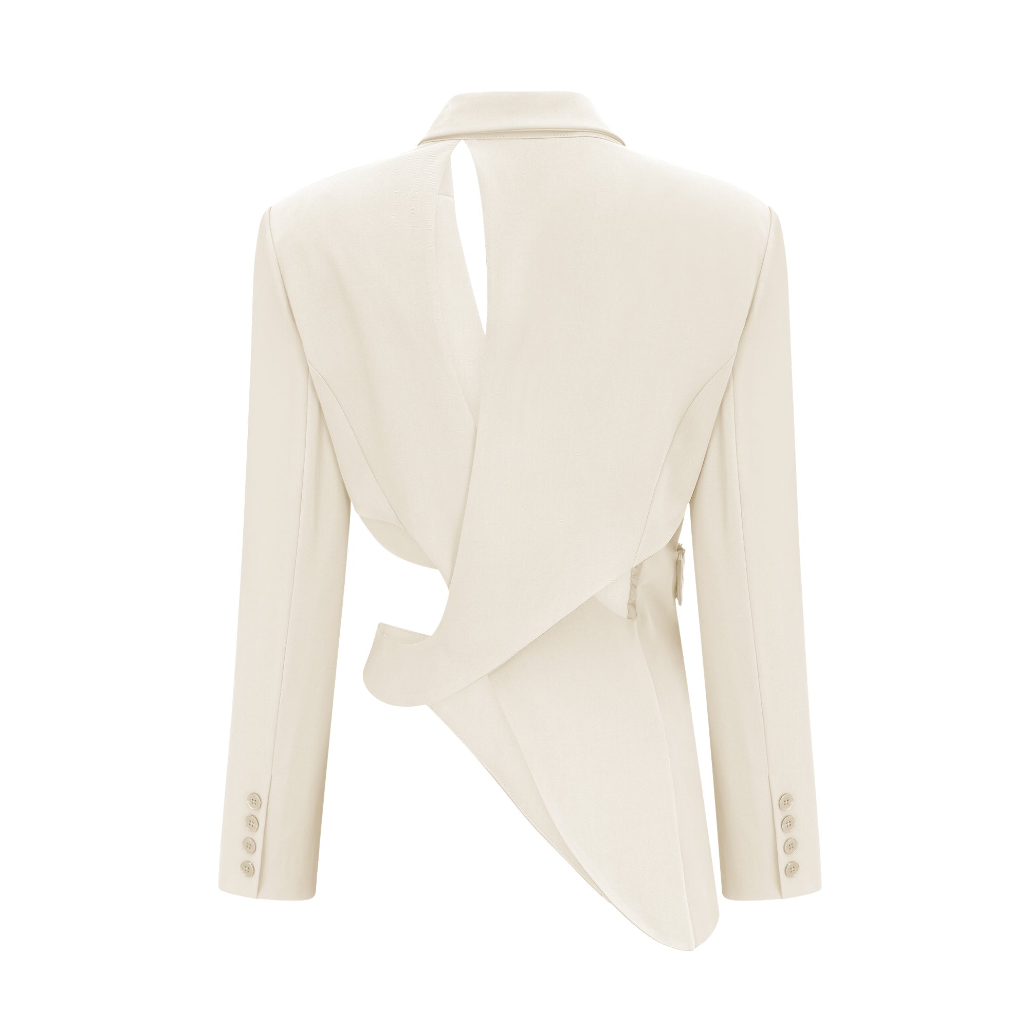 Amelie Neutral Asymmetrical Cut-Out Jacket (Final Sale-US Only)
