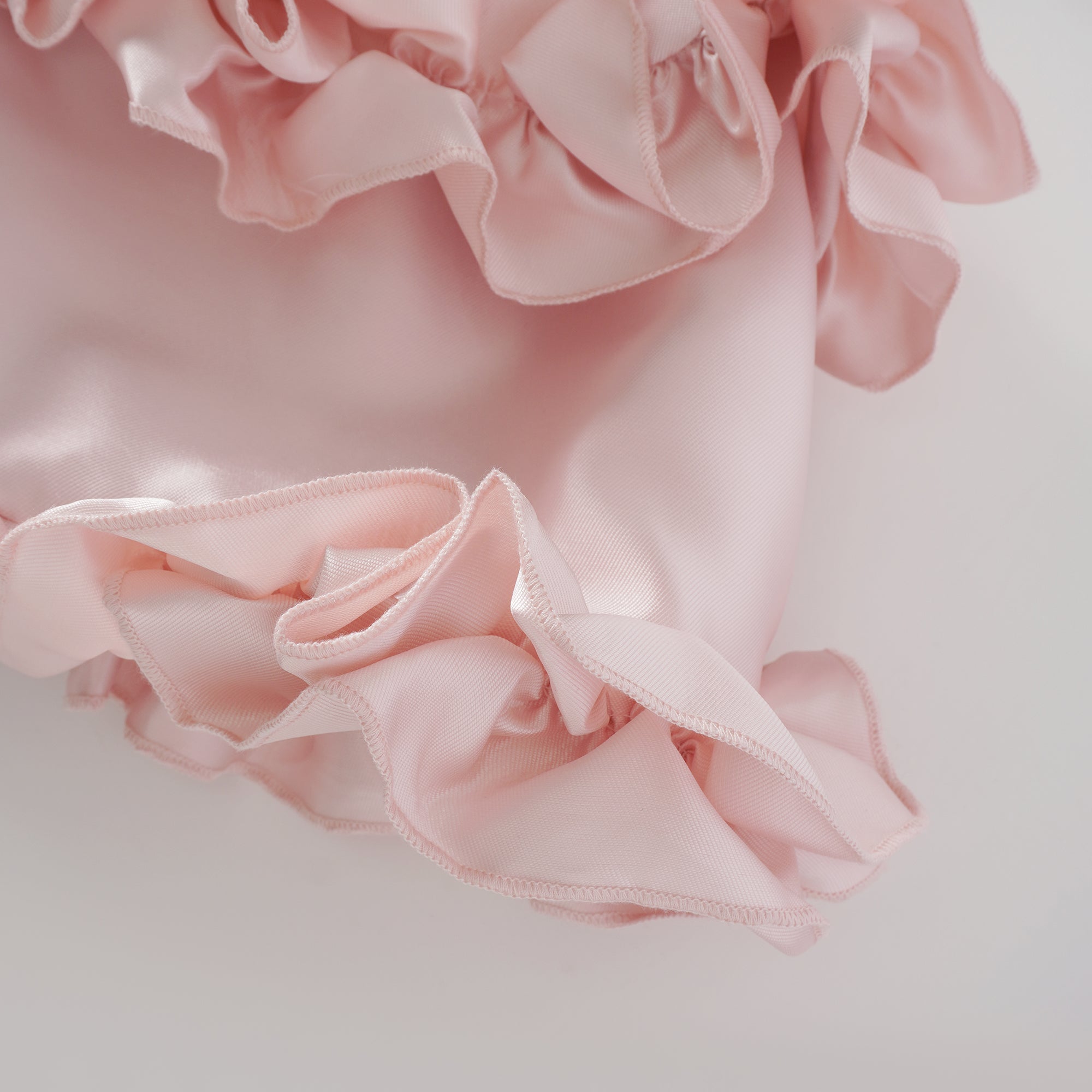 Laurine Pink Ruffled Satin Mini Dress (Final Sale-US Only)