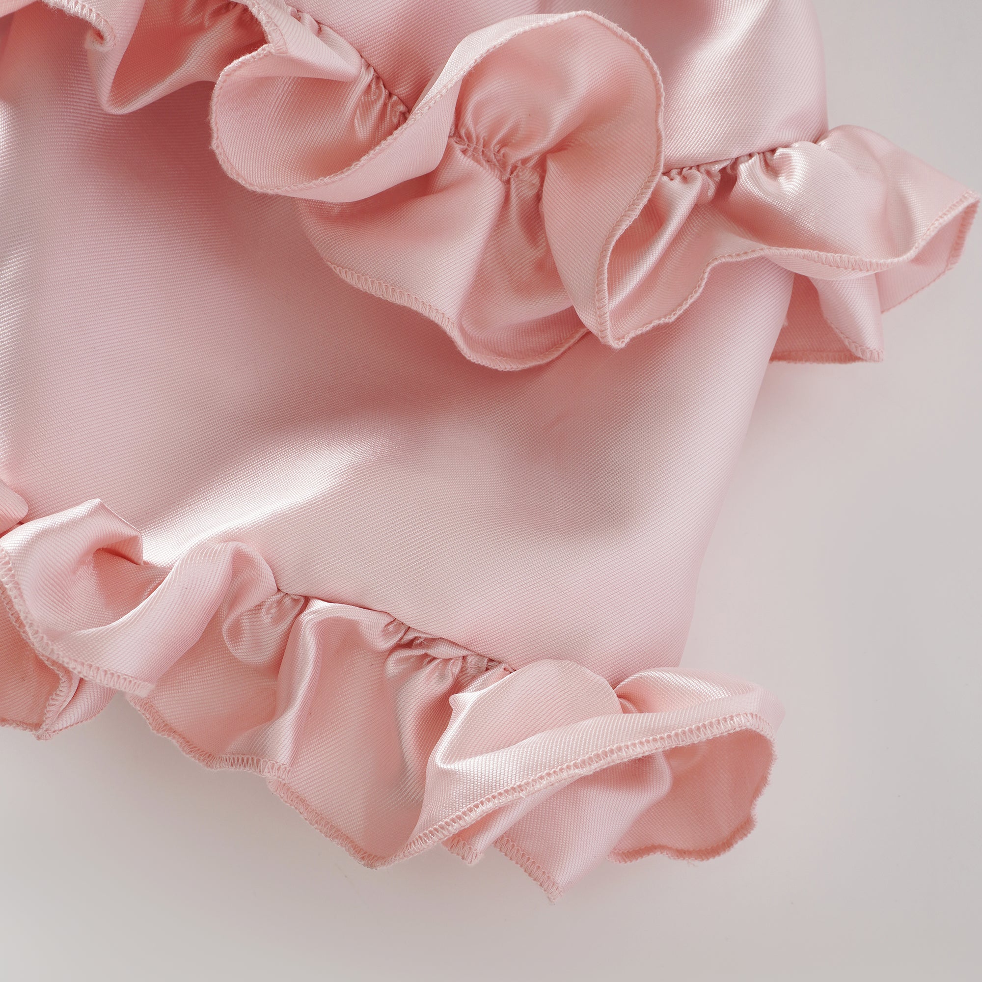 Laurine Pink Ruffled Satin Mini Dress (Final Sale-US Only)