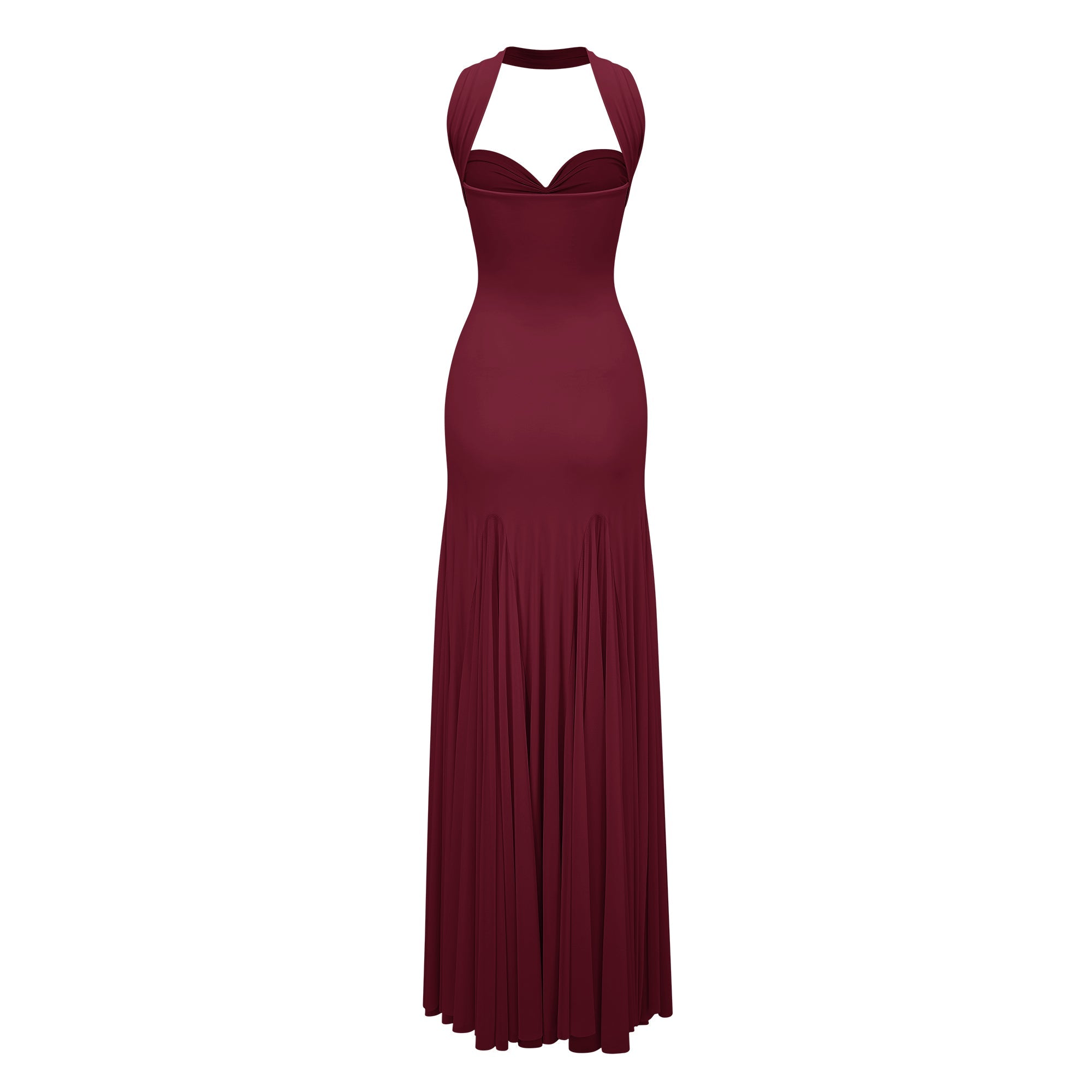 Red Sweetheart Neck Maxi Dress