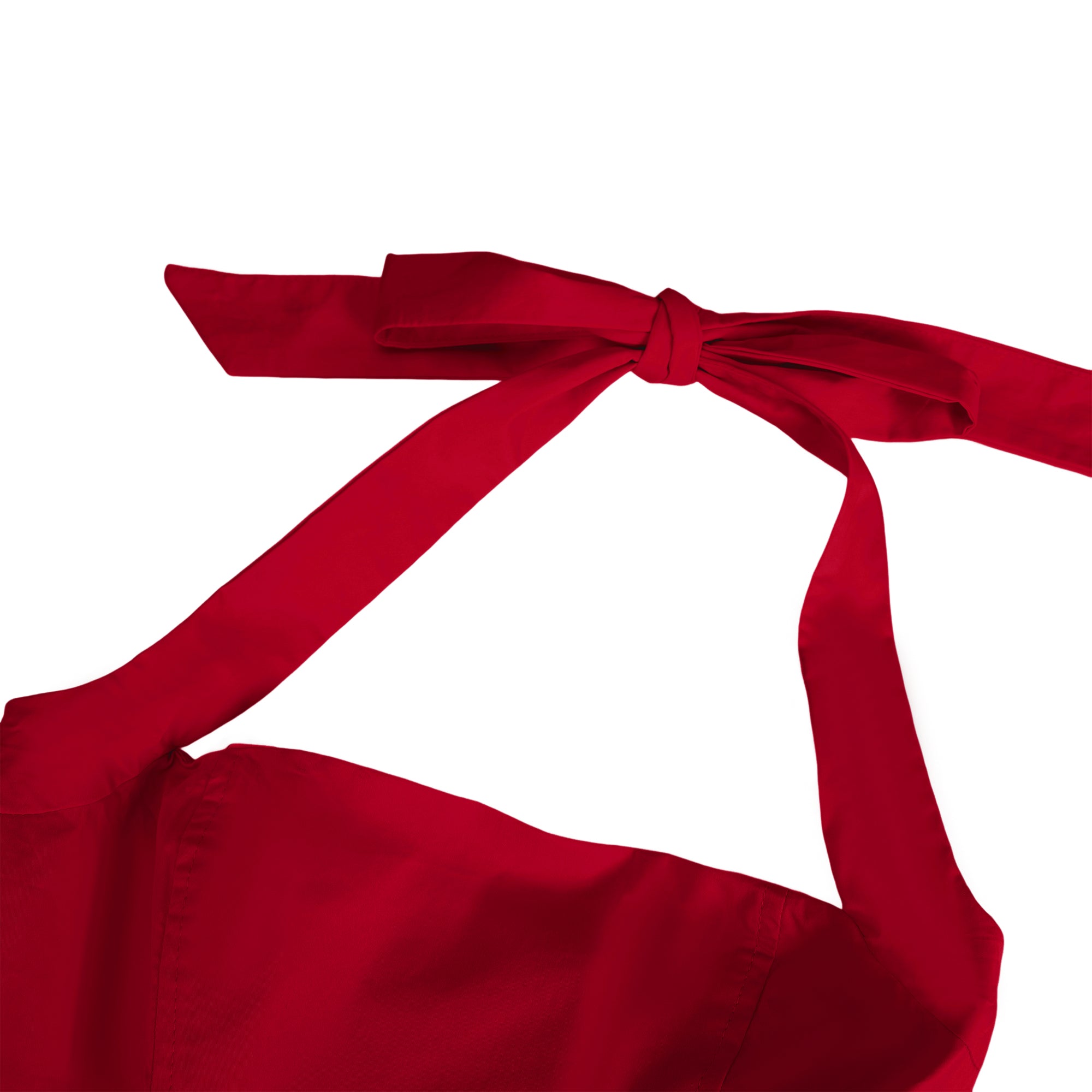 Robe midi Eponine rouge à volants et ourlet évasé