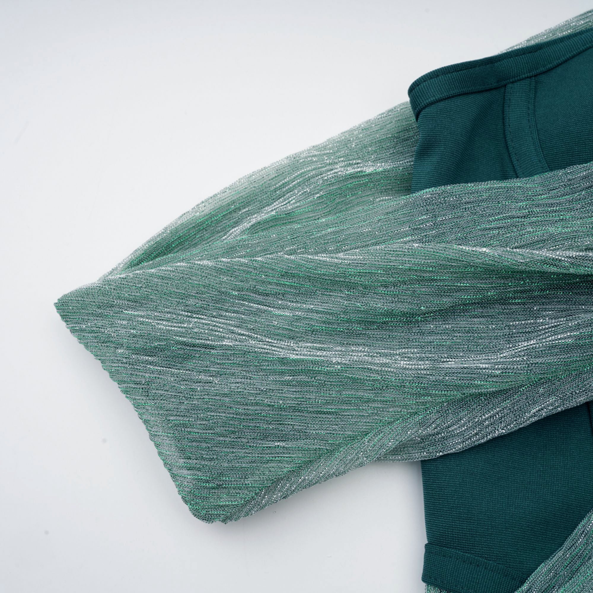 Delphine Ribbon-Design Corset Maxi Dress in Green