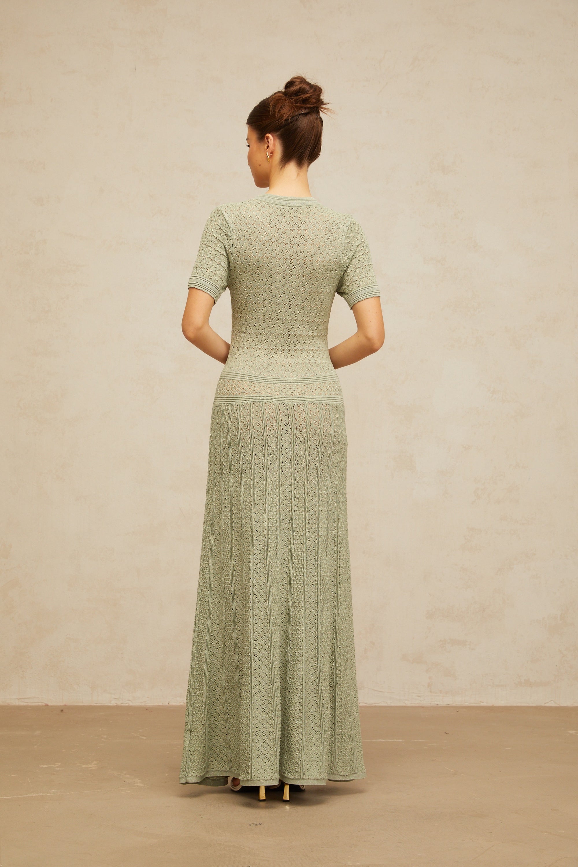 Siena shirred crochet-knit maxi dress (Final Sale-US Only)