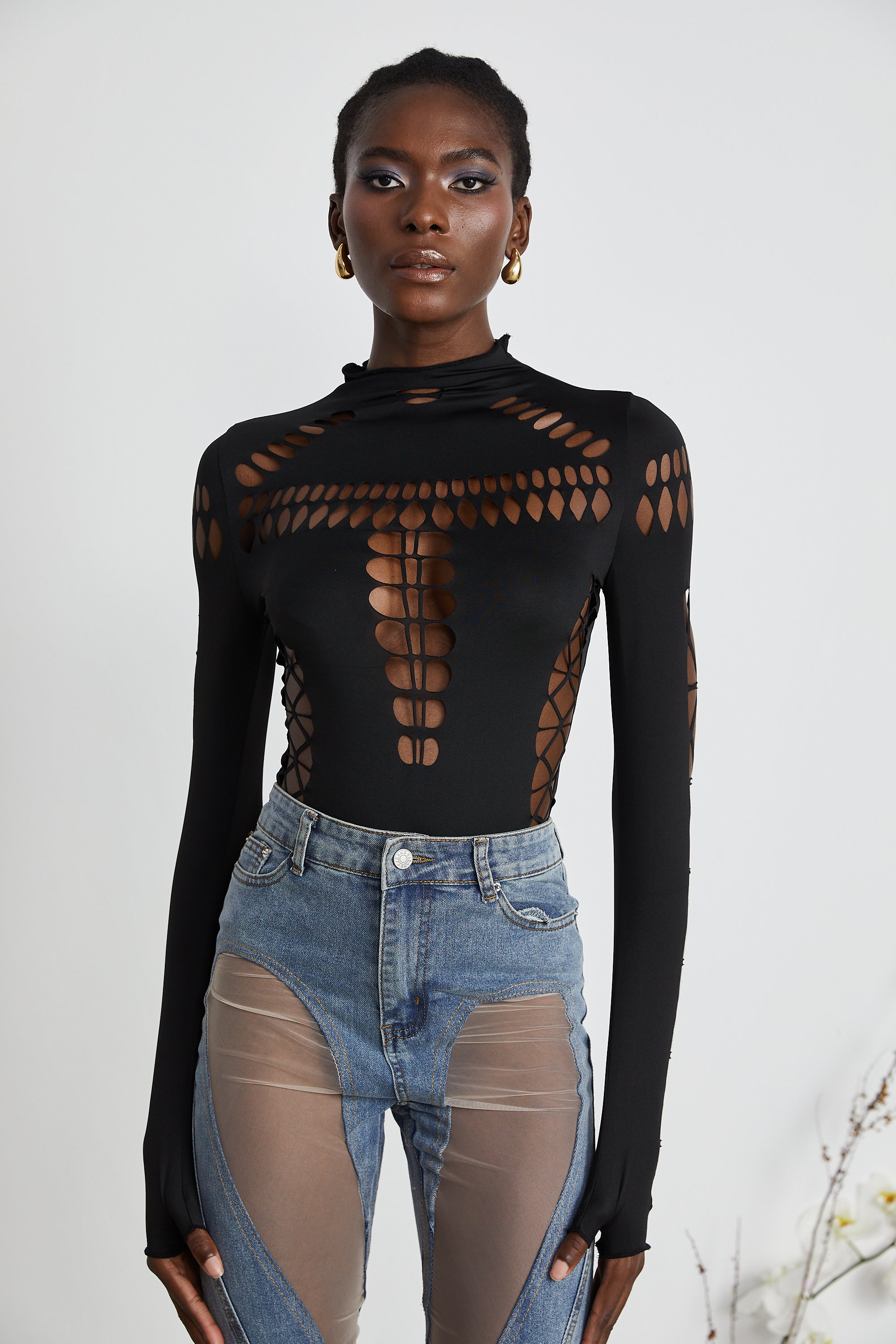 Capriana Long-Sleeve Cutout Bodysuit (Final Sale)