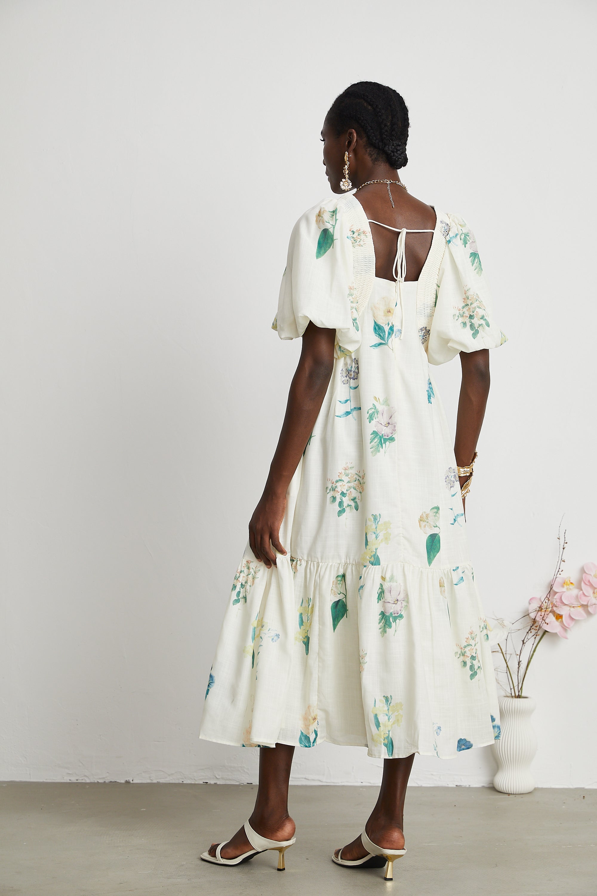 Cyrielle V-neck floral-print midi dress (Final Sale-US Only)