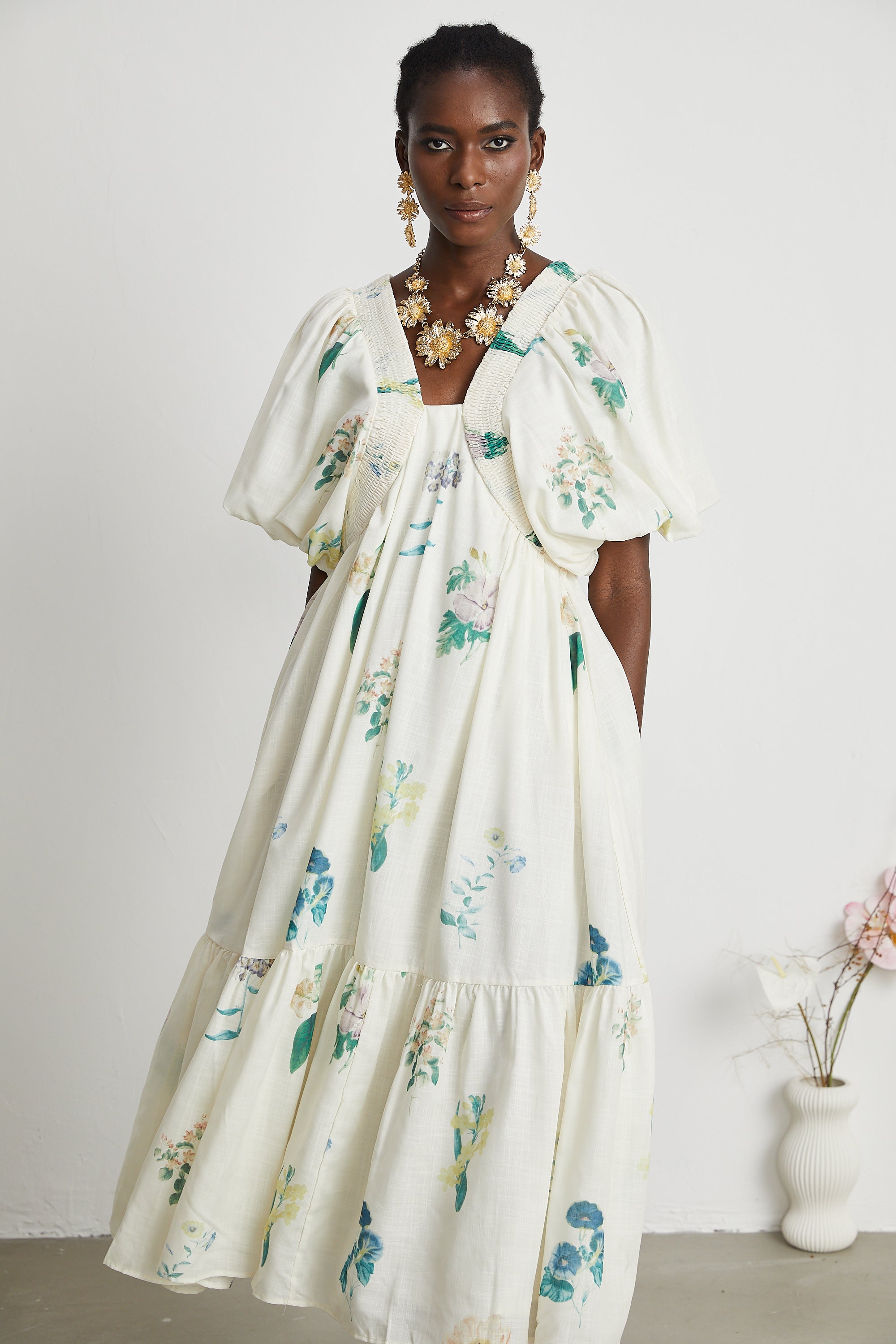 Cyrielle V-neck floral-print midi dress (Final Sale-US Only)