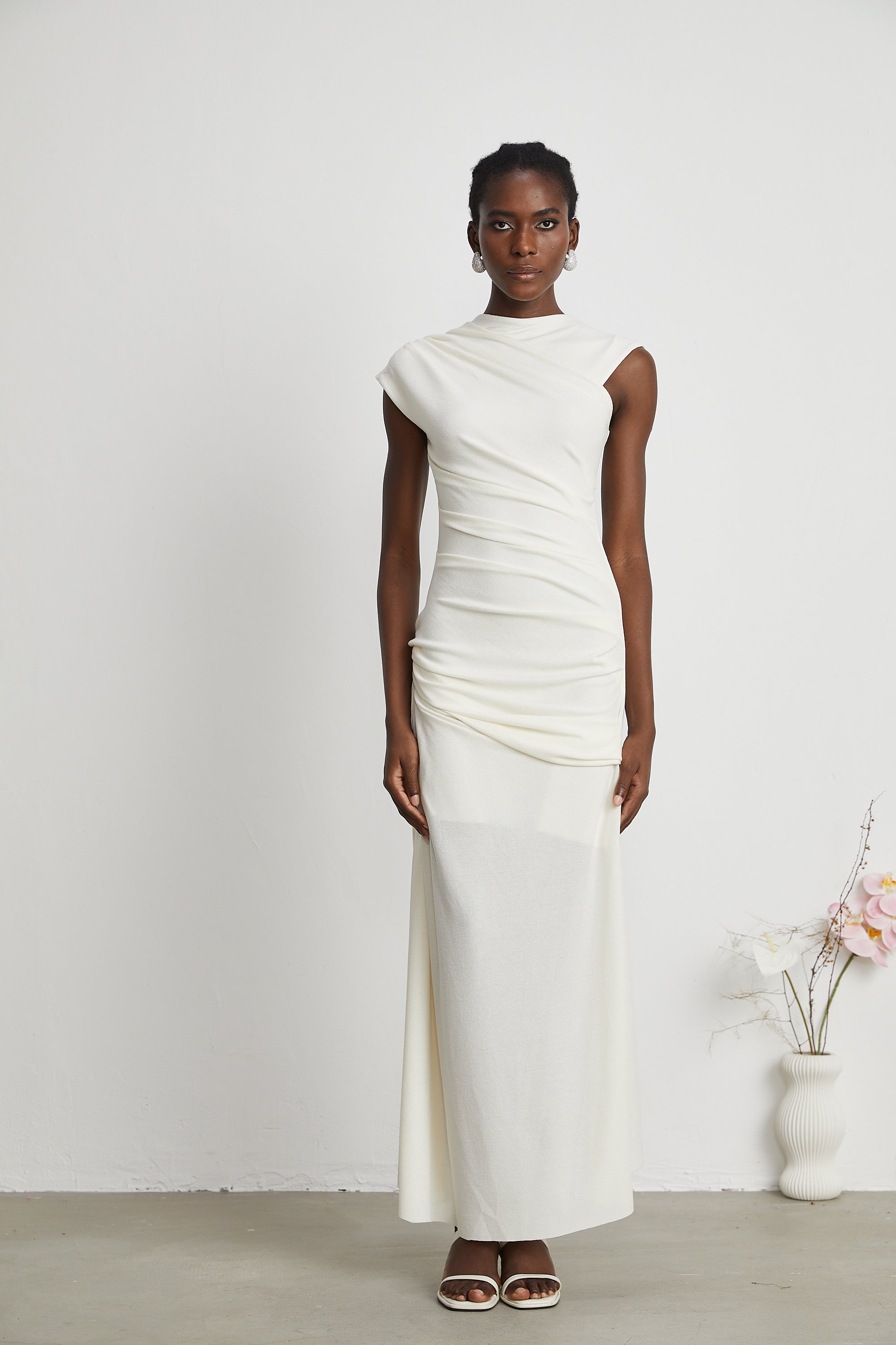 Lanetta jersey-knit draped maxi dress (Final Sale)