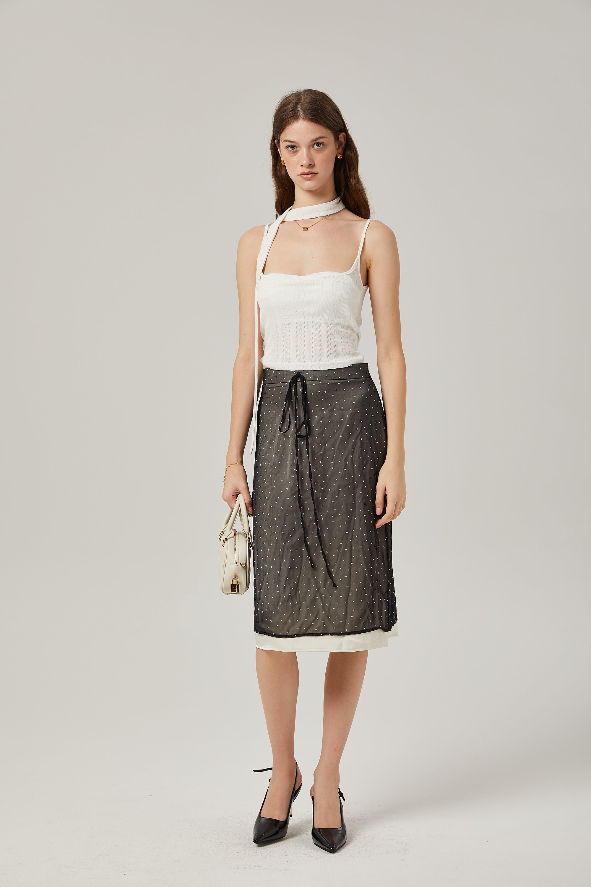 Gisèle tie-waisted polka-dot print skirt (Final Sale)