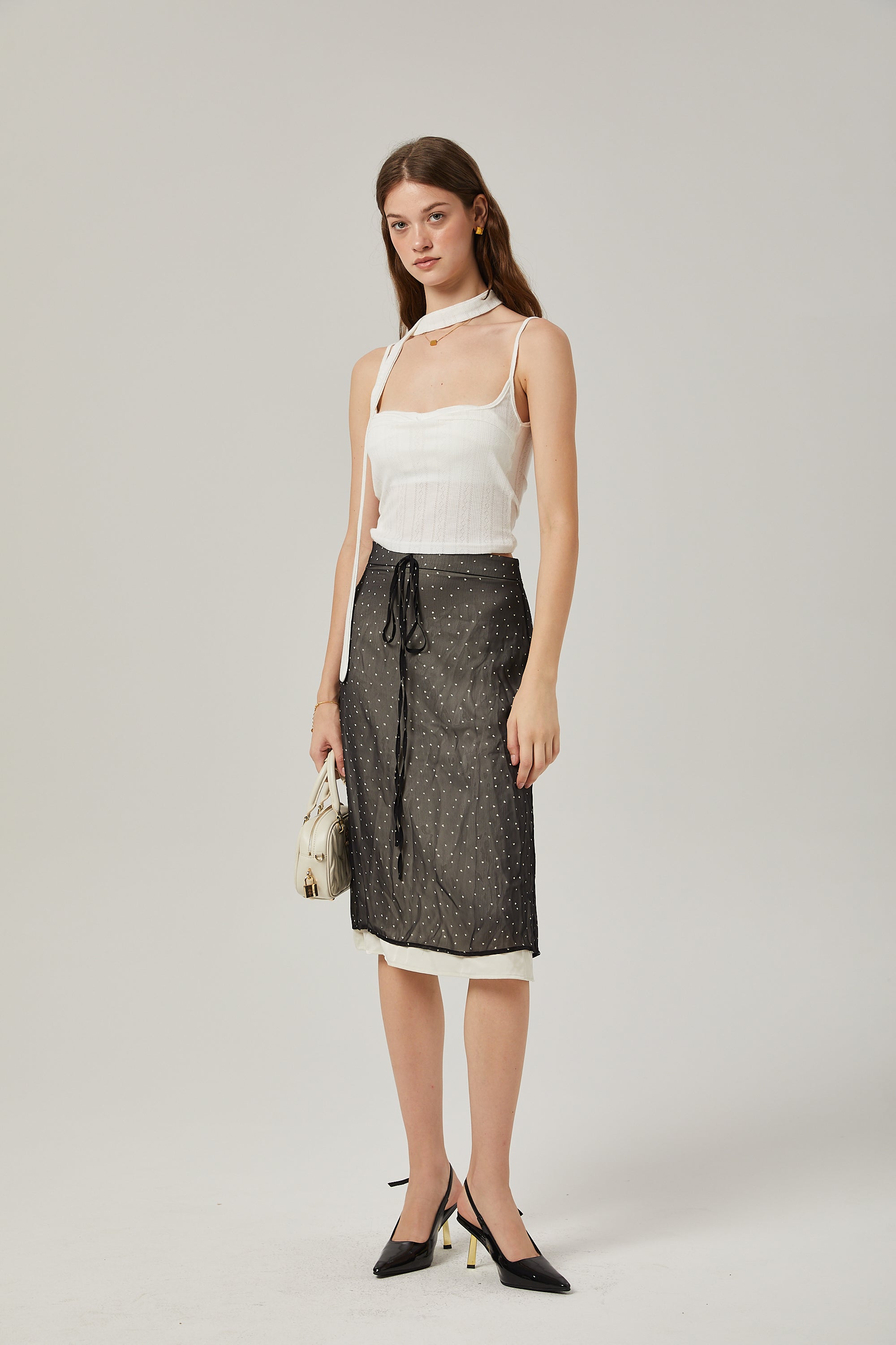 Gisèle tie-waisted polka-dot print skirt (Final Sale)