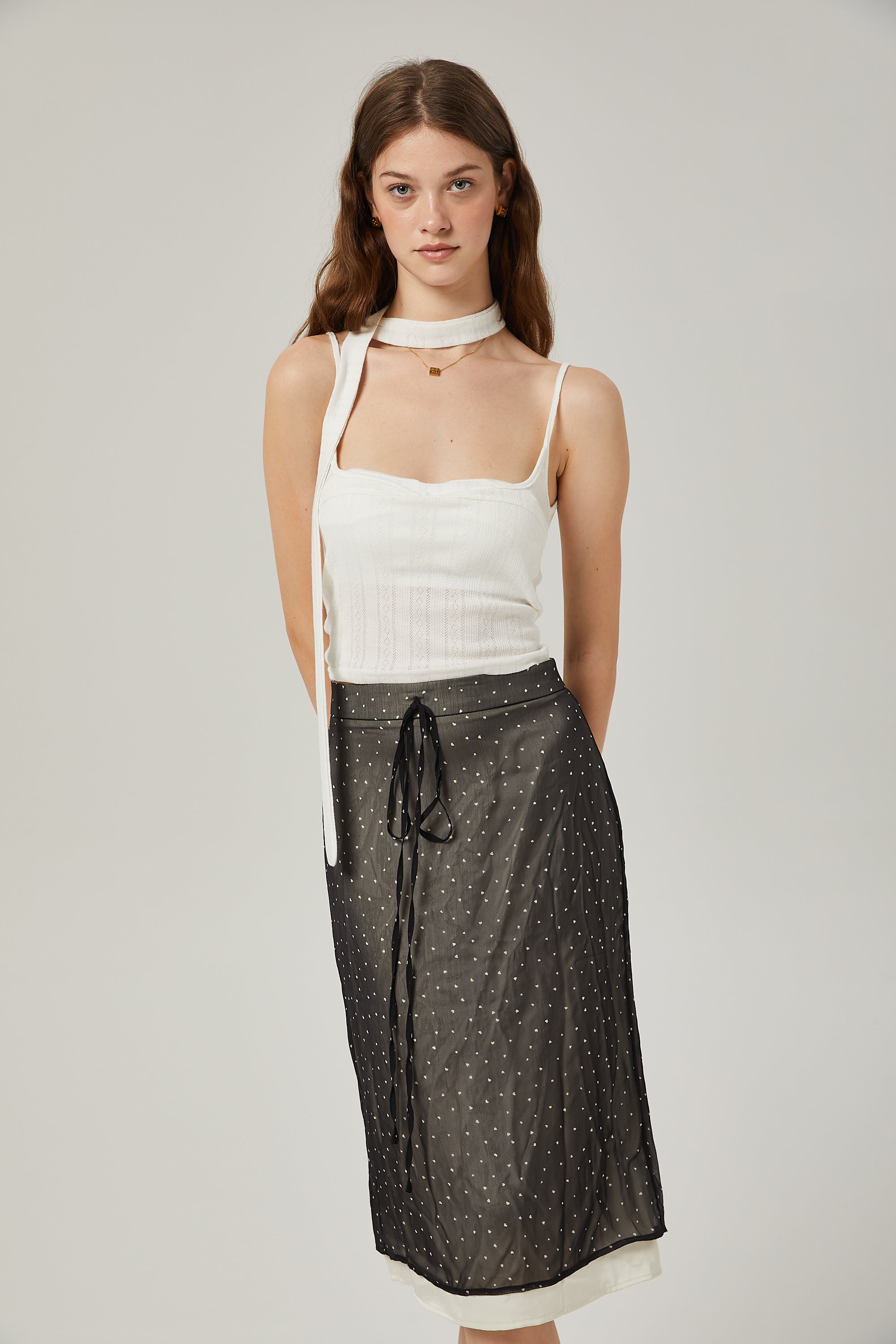 Gisèle tie-waisted polka-dot print skirt (Final Sale)