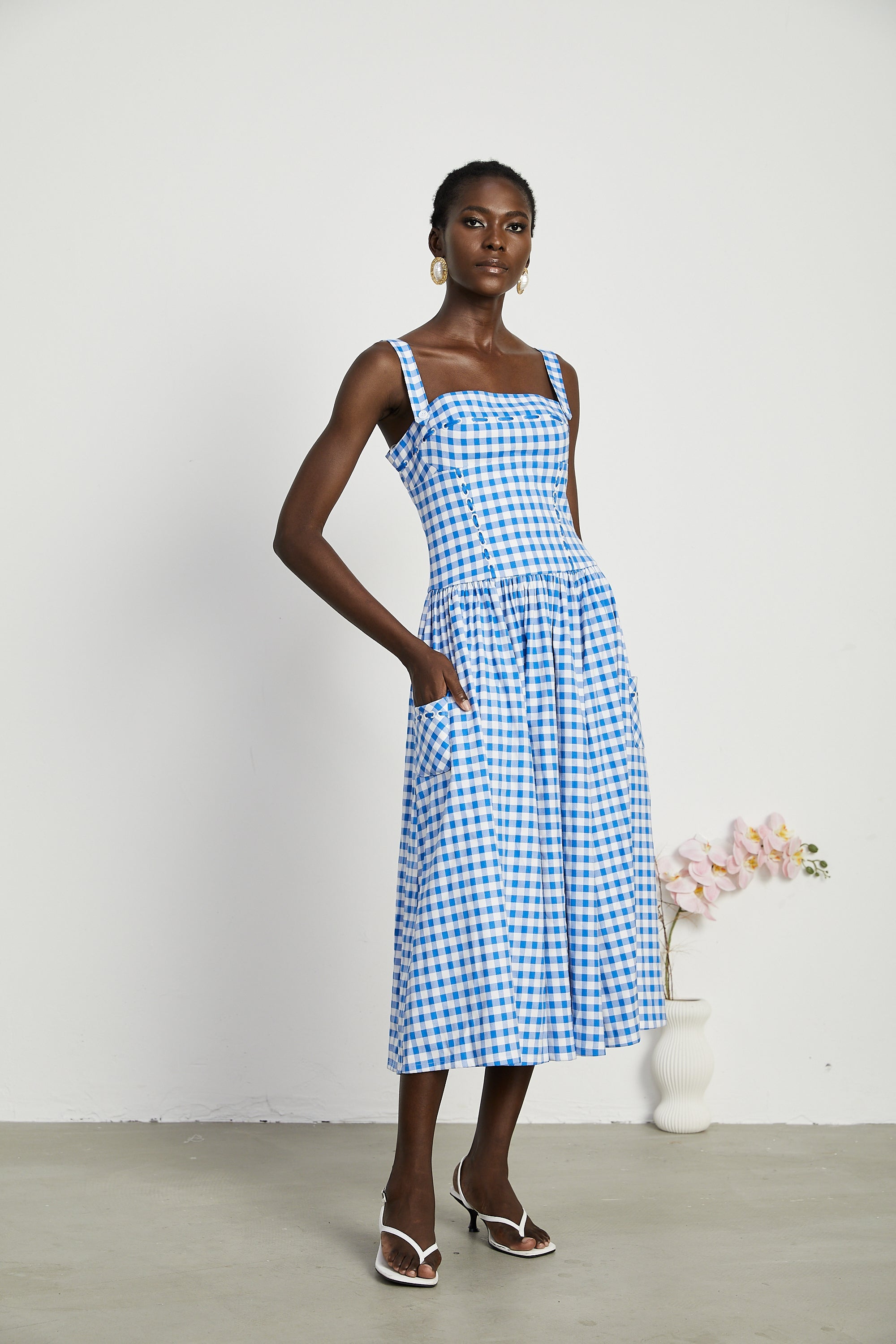 Diane gingham midi dress (Final Sale-US Only)