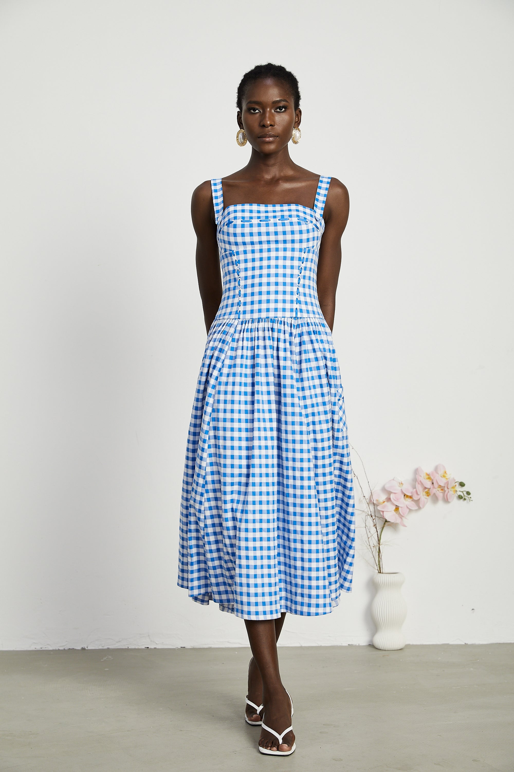 Diane gingham midi dress (Final Sale-US Only)