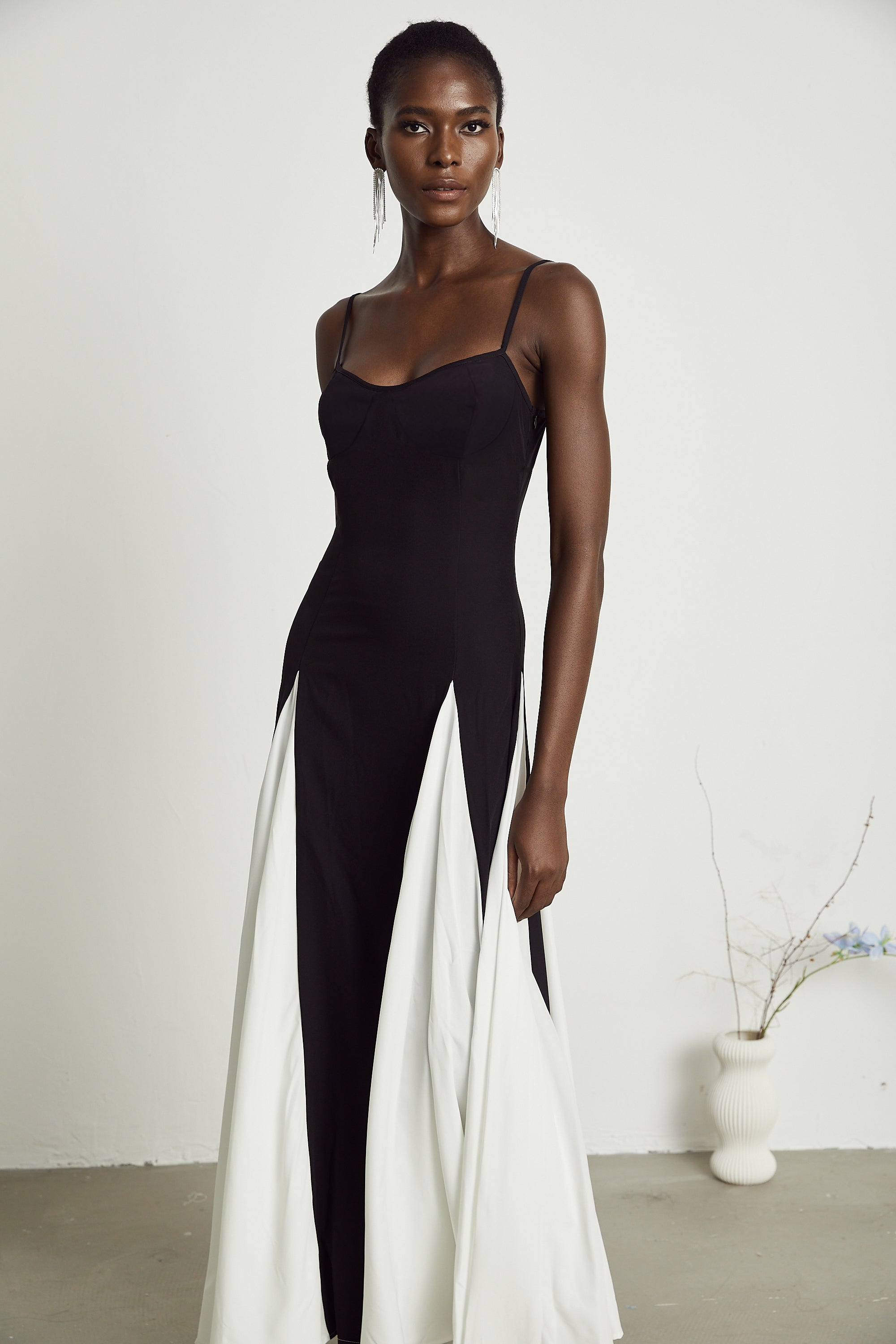 Sofie Two Tone Pleated Maxi Dress (Final Sale-US Only)