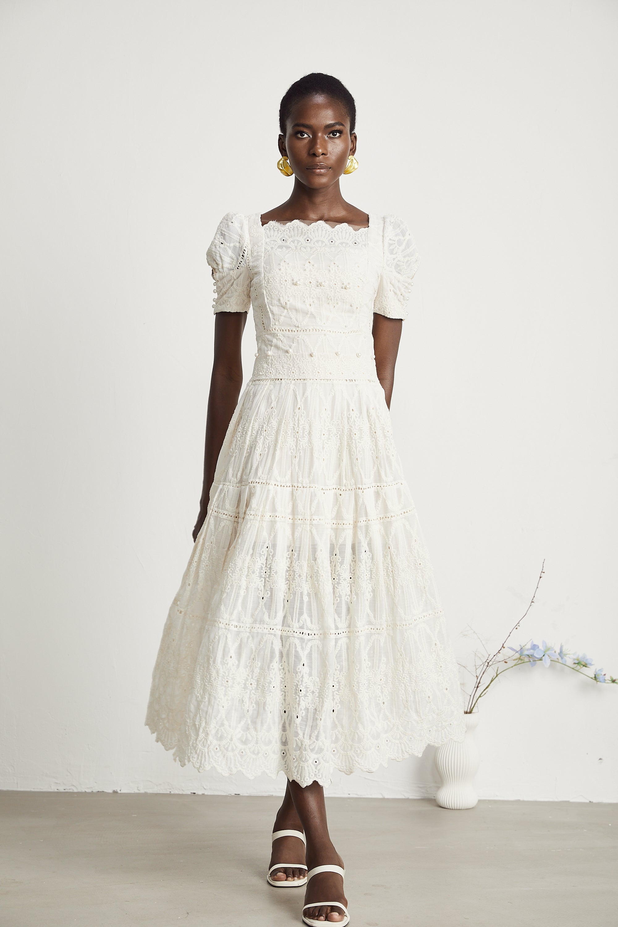 Anaïs faux-pearl embellished cut-out midi dress(Final Sale-US Only)