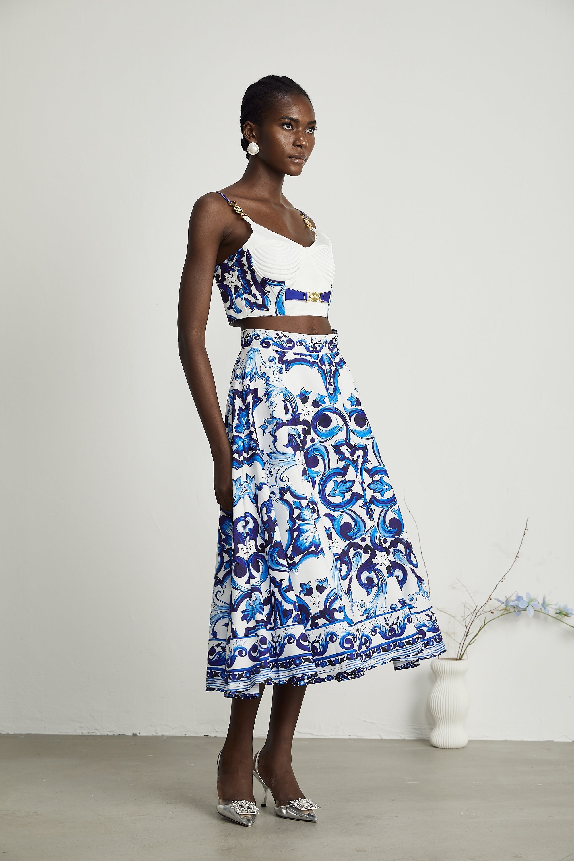 Allegra graphic-printed top & skirt matching set (Final Sale-US Only)