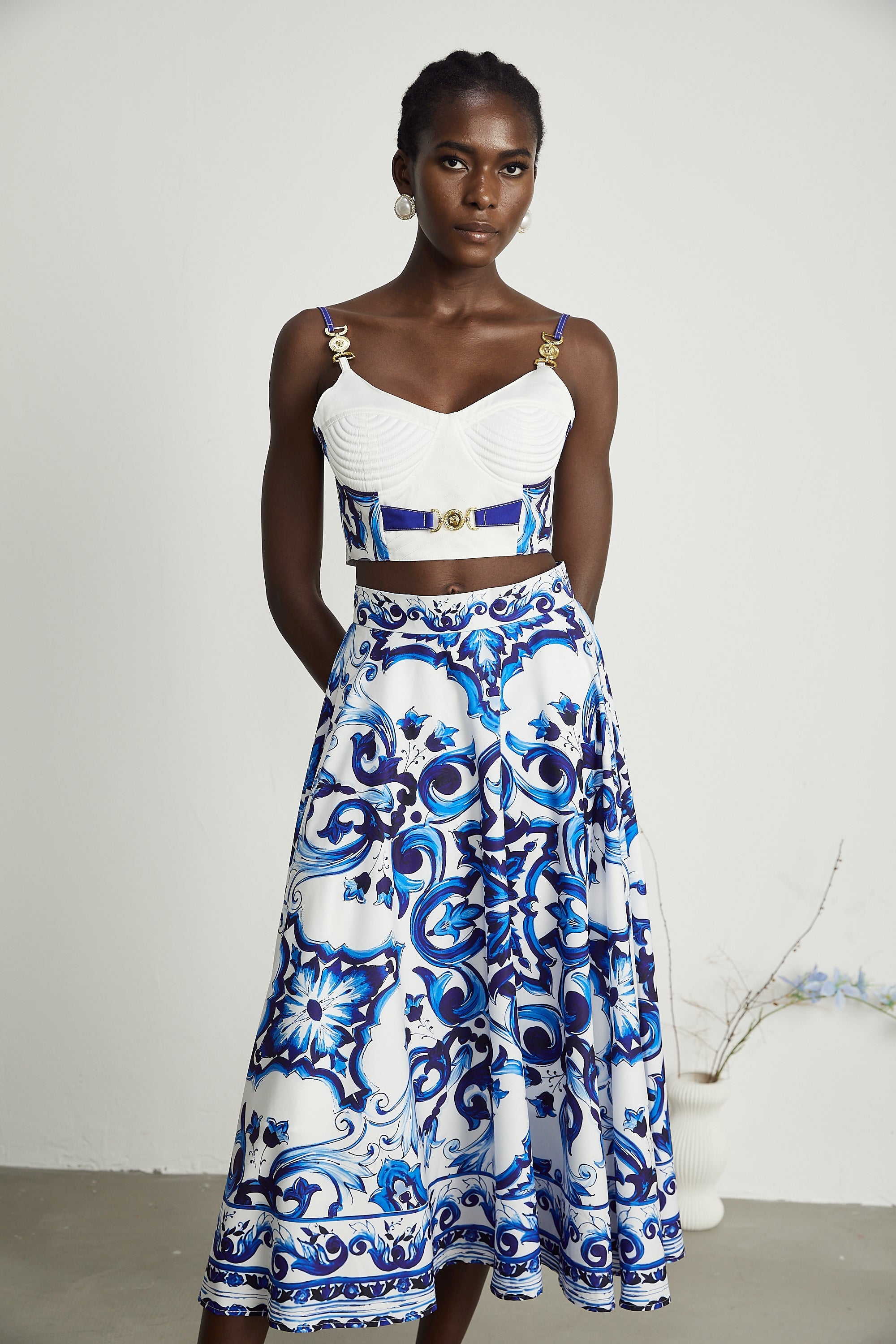 Allegra graphic-printed top & skirt matching set (Final Sale-US Only)