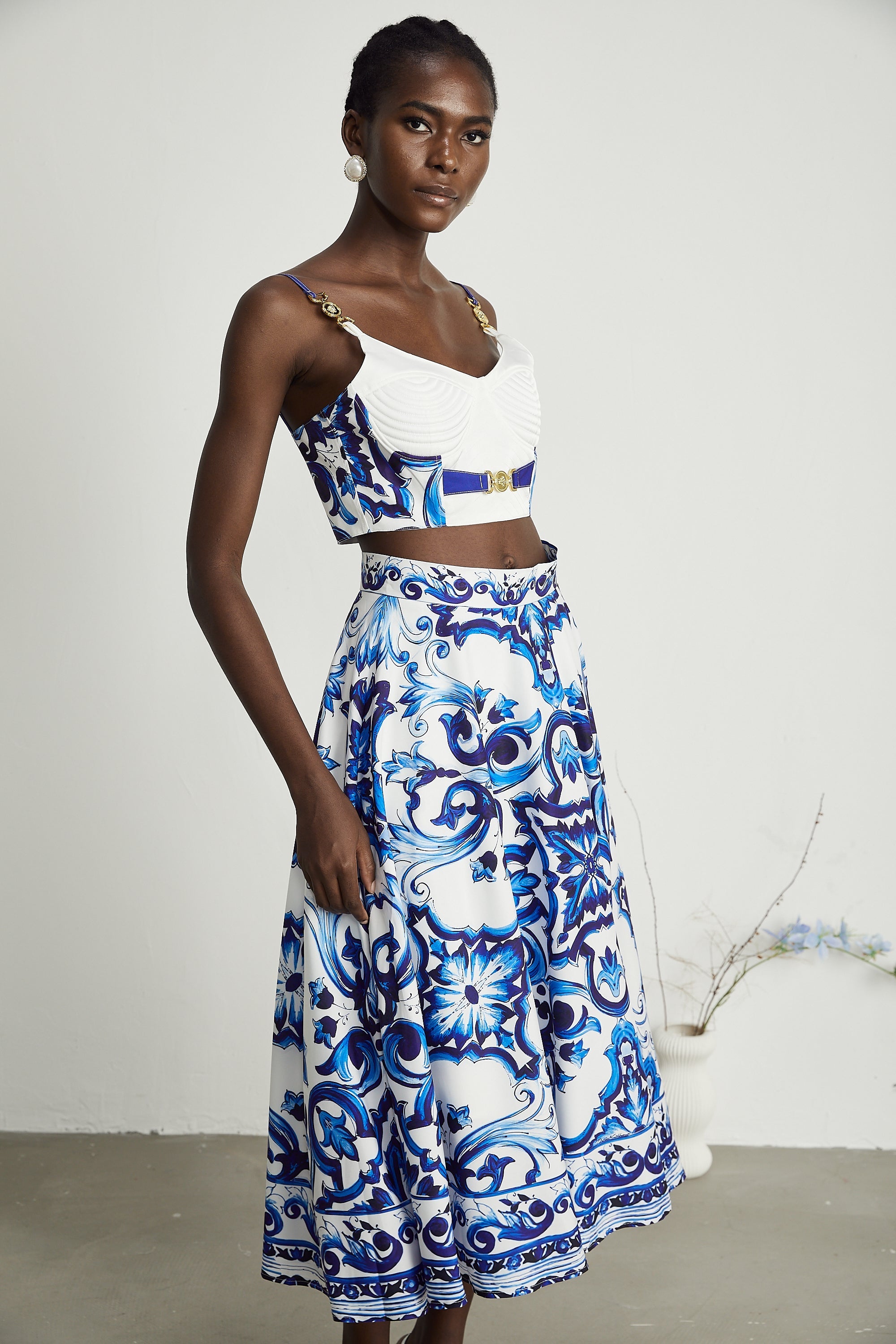 Allegra graphic-printed top & skirt matching set (Final Sale-US Only)