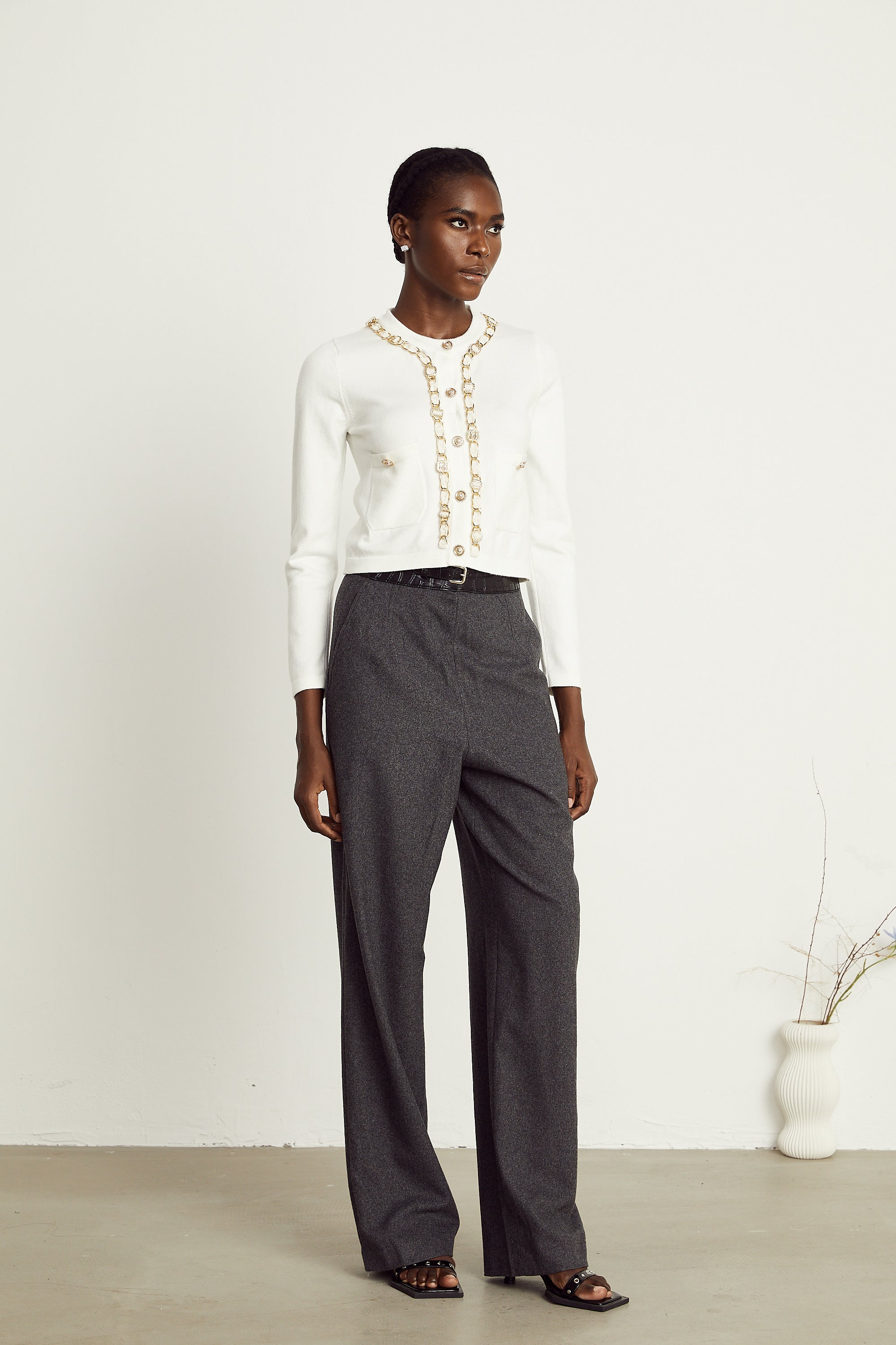Karine chain-link knitted cardigan (Final Sale-US Only)